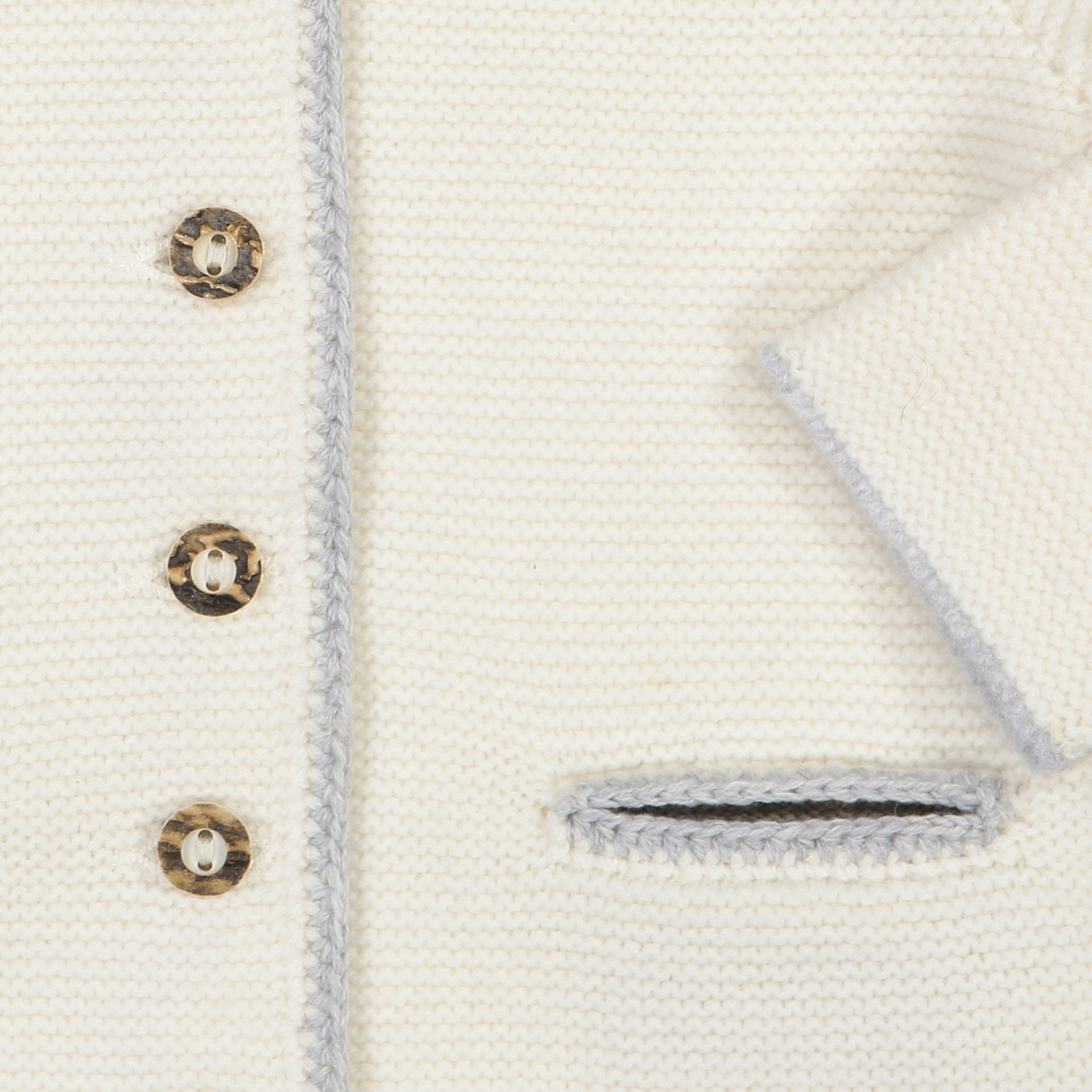 Kinder Kapuzenstrickjacke Leni, creme/silbergrau/flechte
