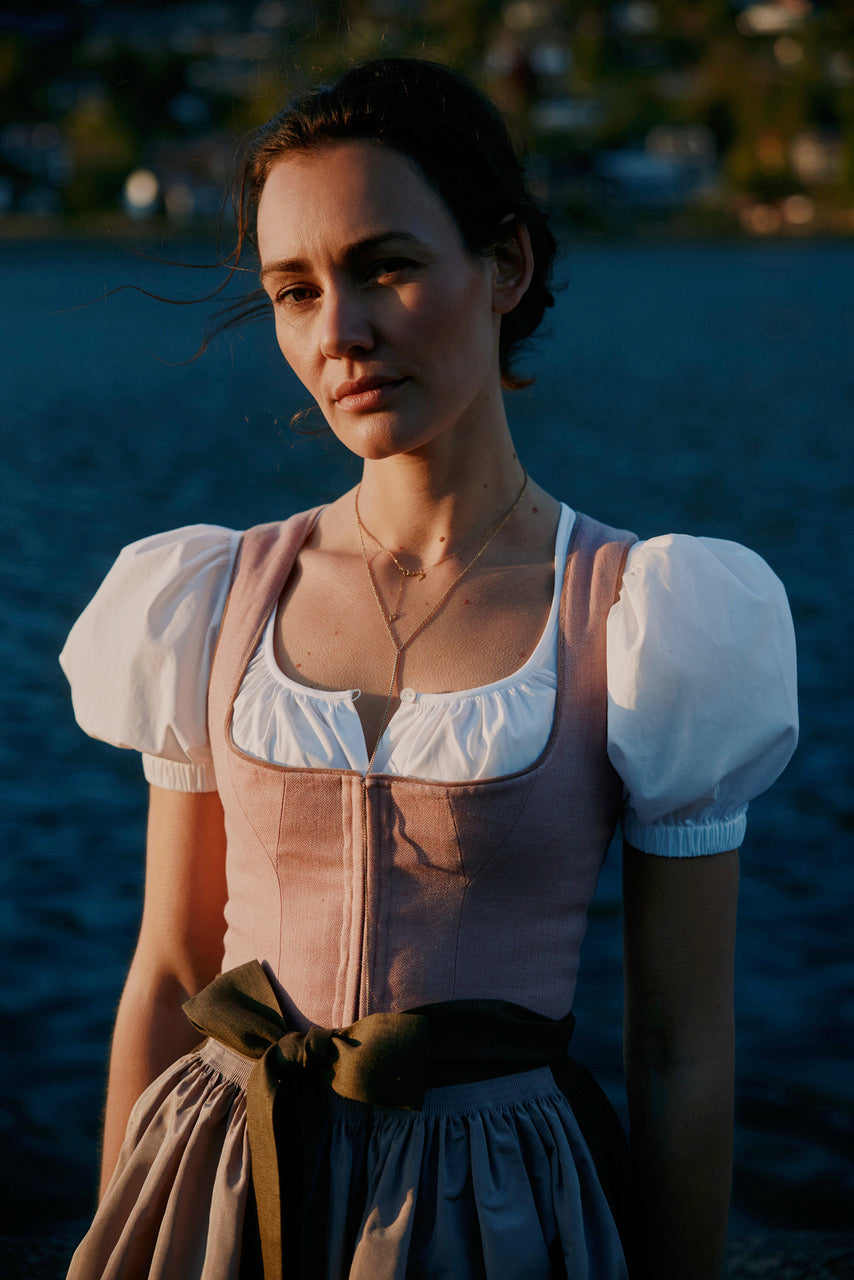 Dirndlbluse Offensee, weiß