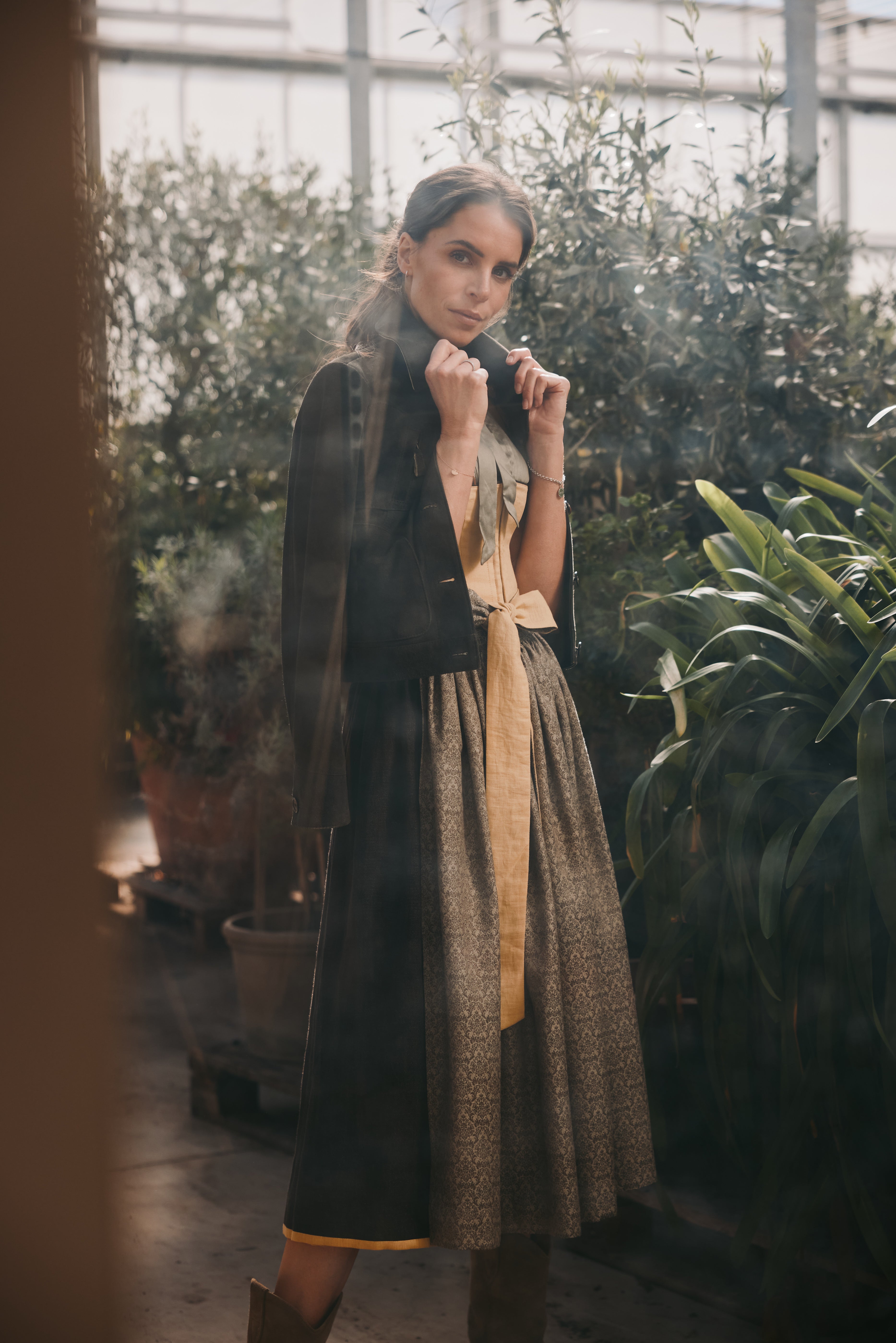 Dirndl Lydia, gelb/oliv