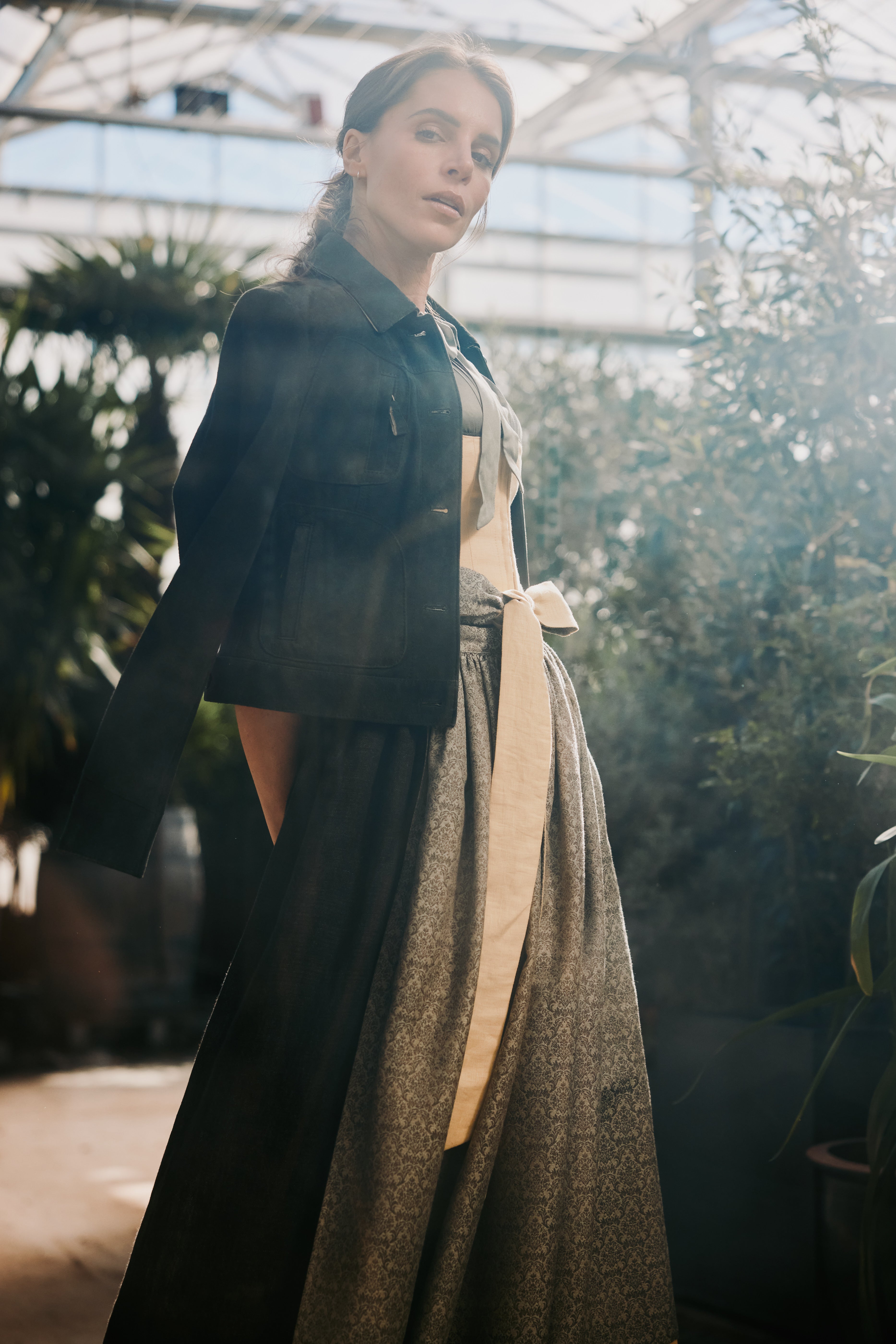 Dirndl Lydia, gelb/oliv