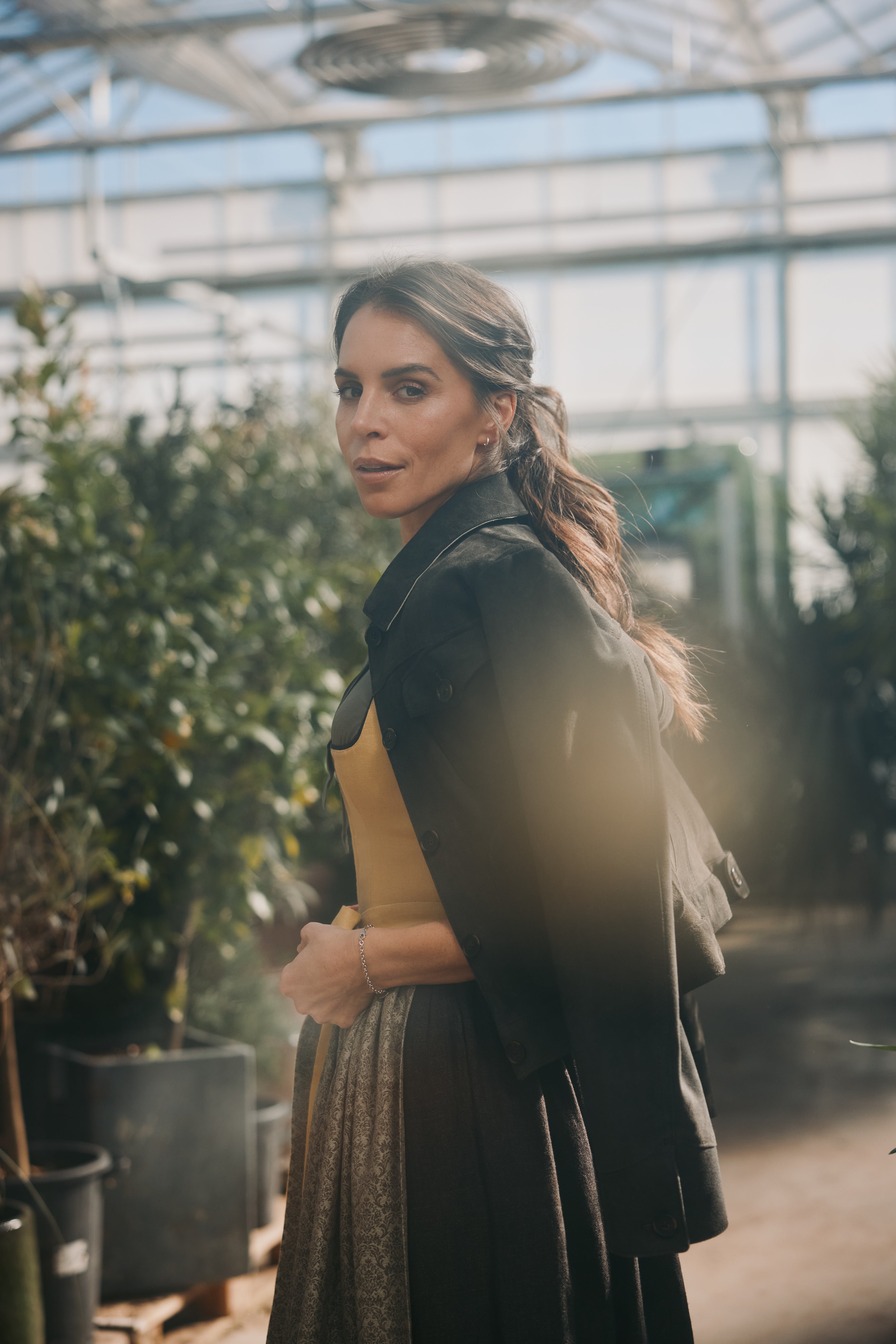 Dirndl Lydia, gelb/oliv