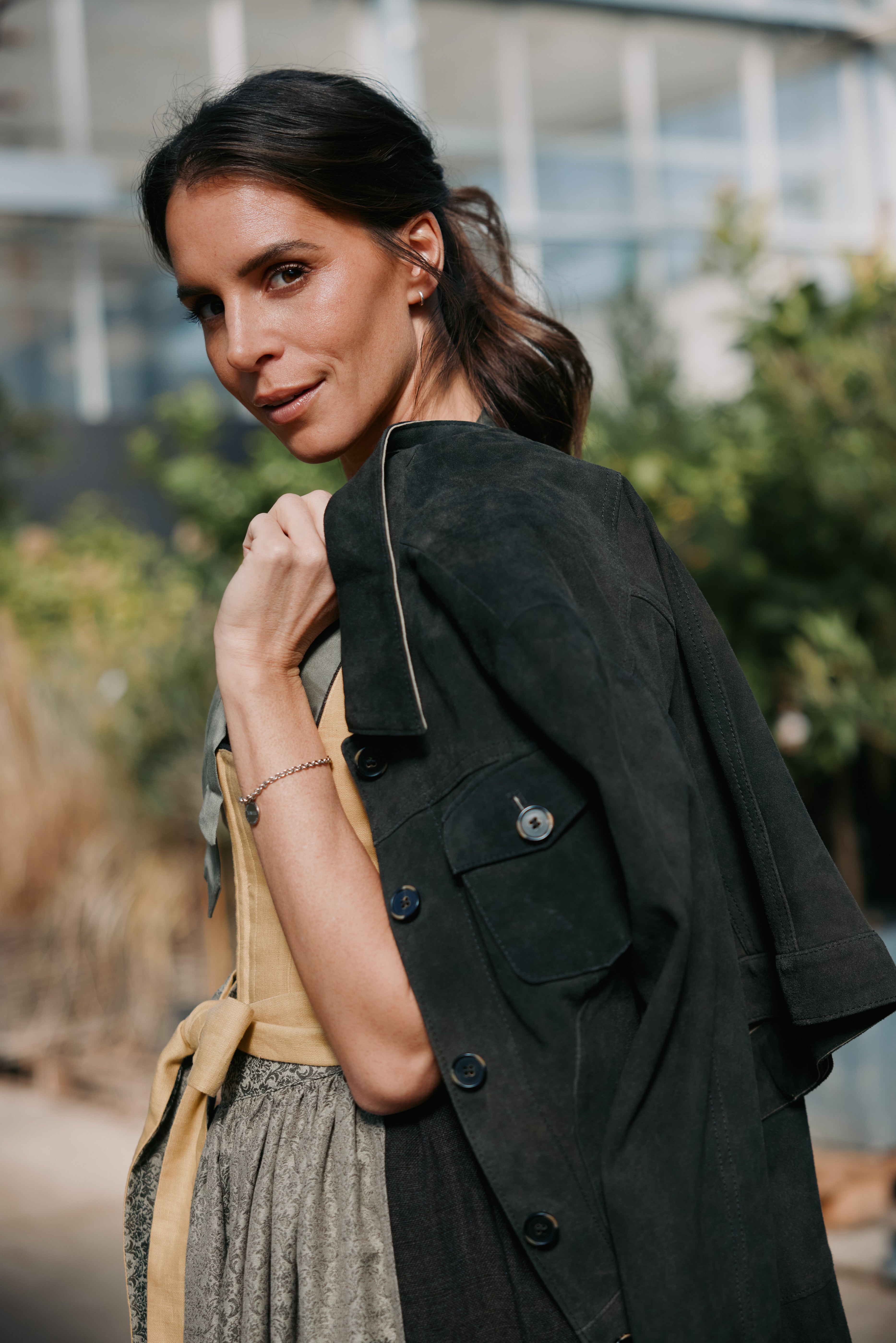 Dirndl Lydia, gelb/oliv