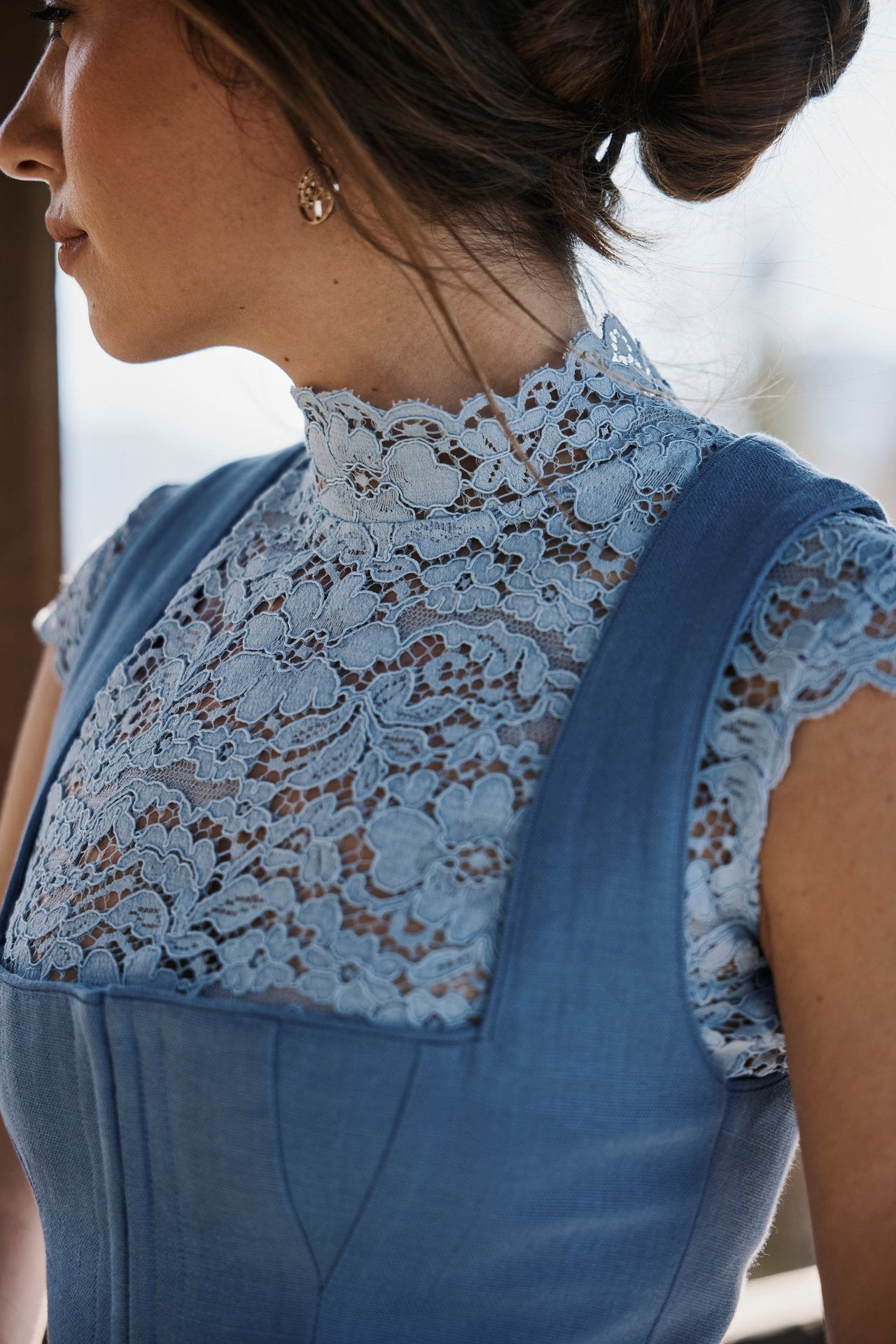Dirndl Luise, stahlblau