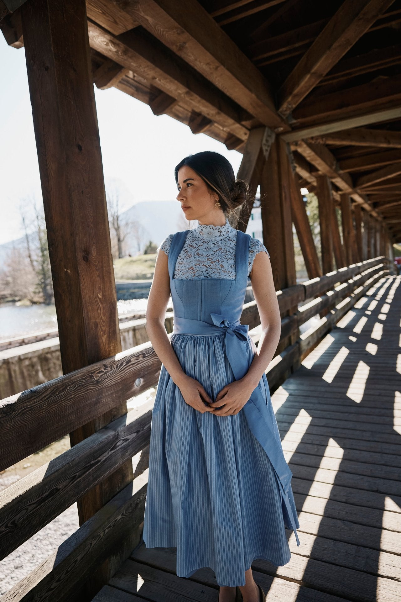 Dirndl Luise, stahlblau