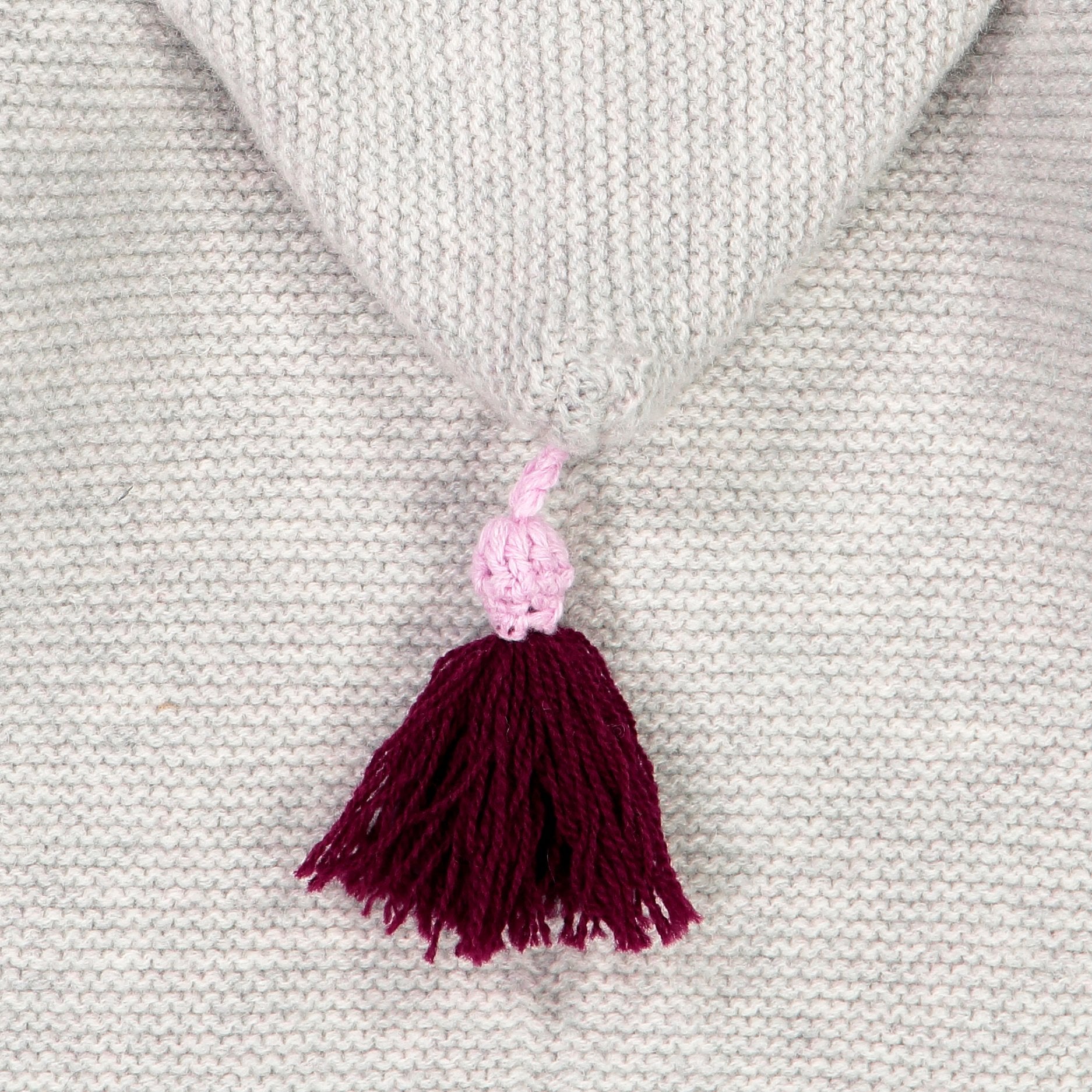 Kinder Kapuzenstrickjacke Leni, hellgrau/rosé/beere