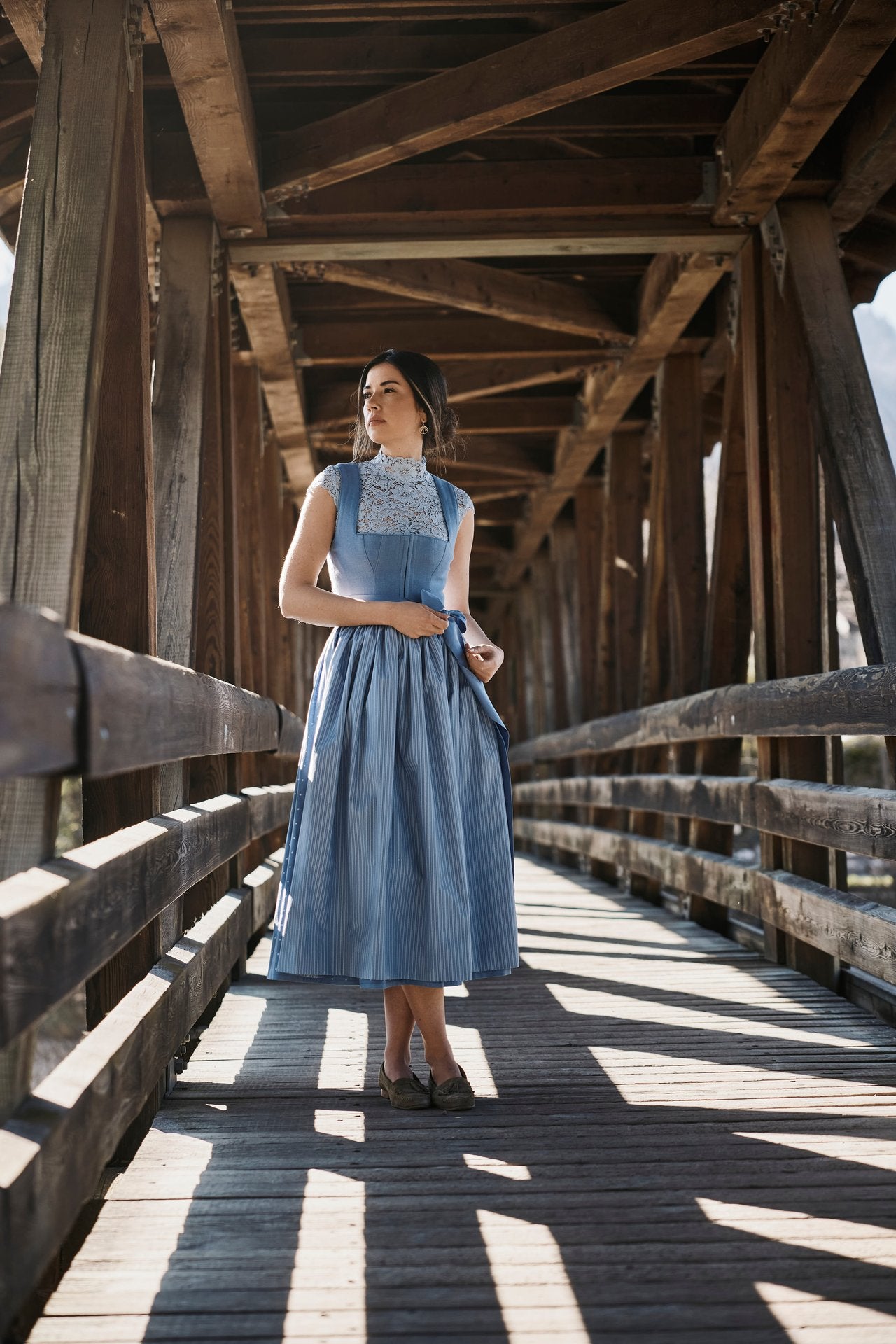 Dirndl Luise, stahlblau