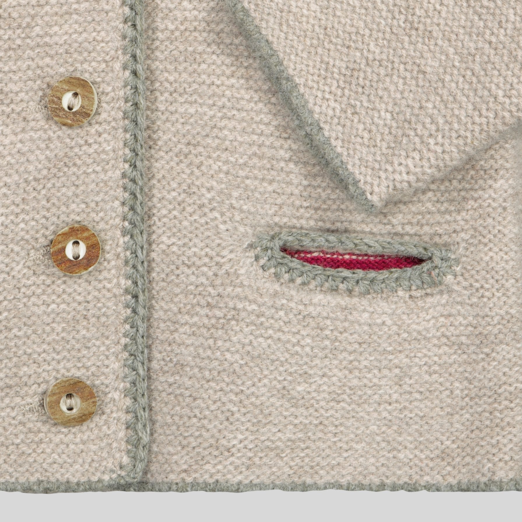 Kinder Kapuzenstrickjacke Leni, cobble/flechte/rubin