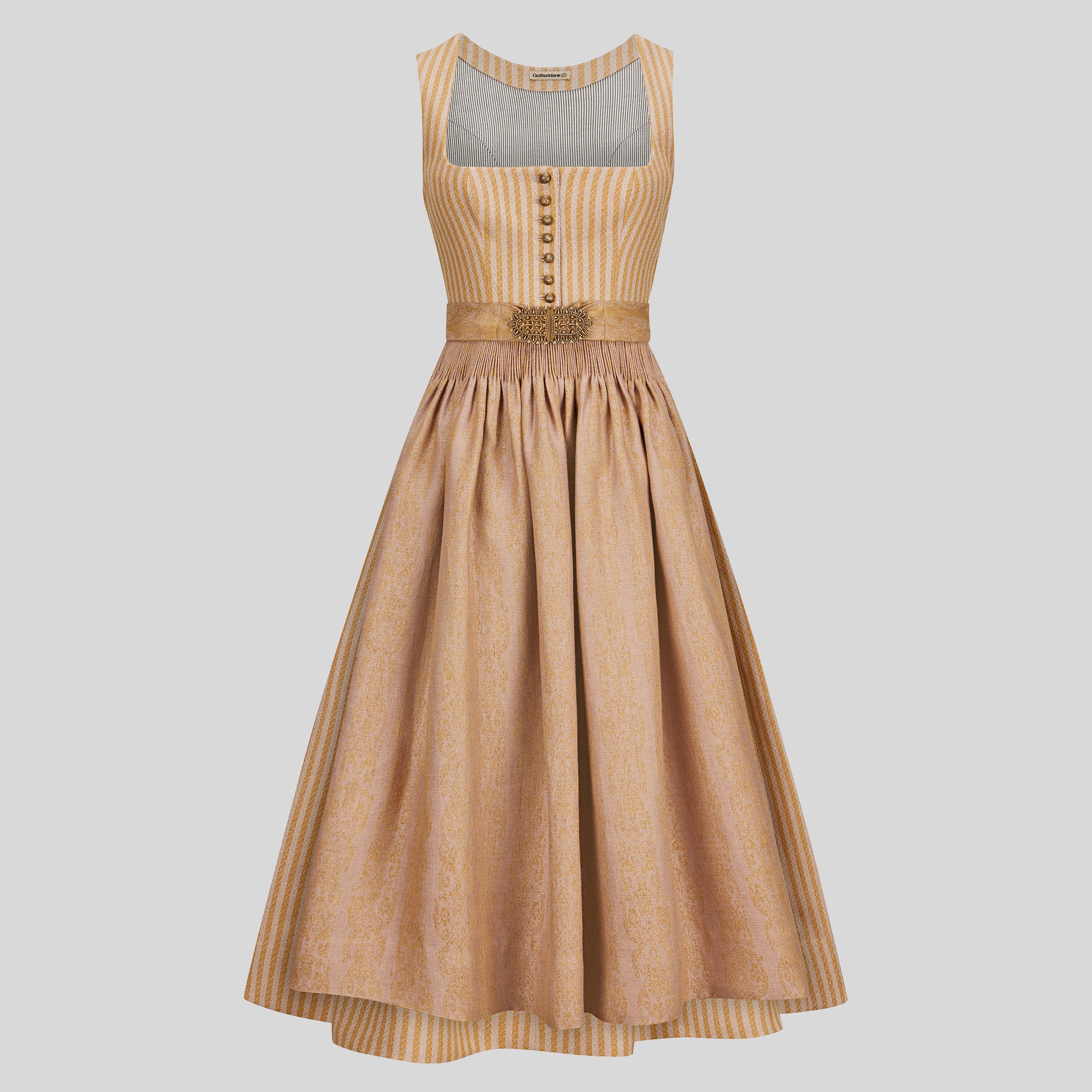 Dirndl Monika, gelb/altrosa