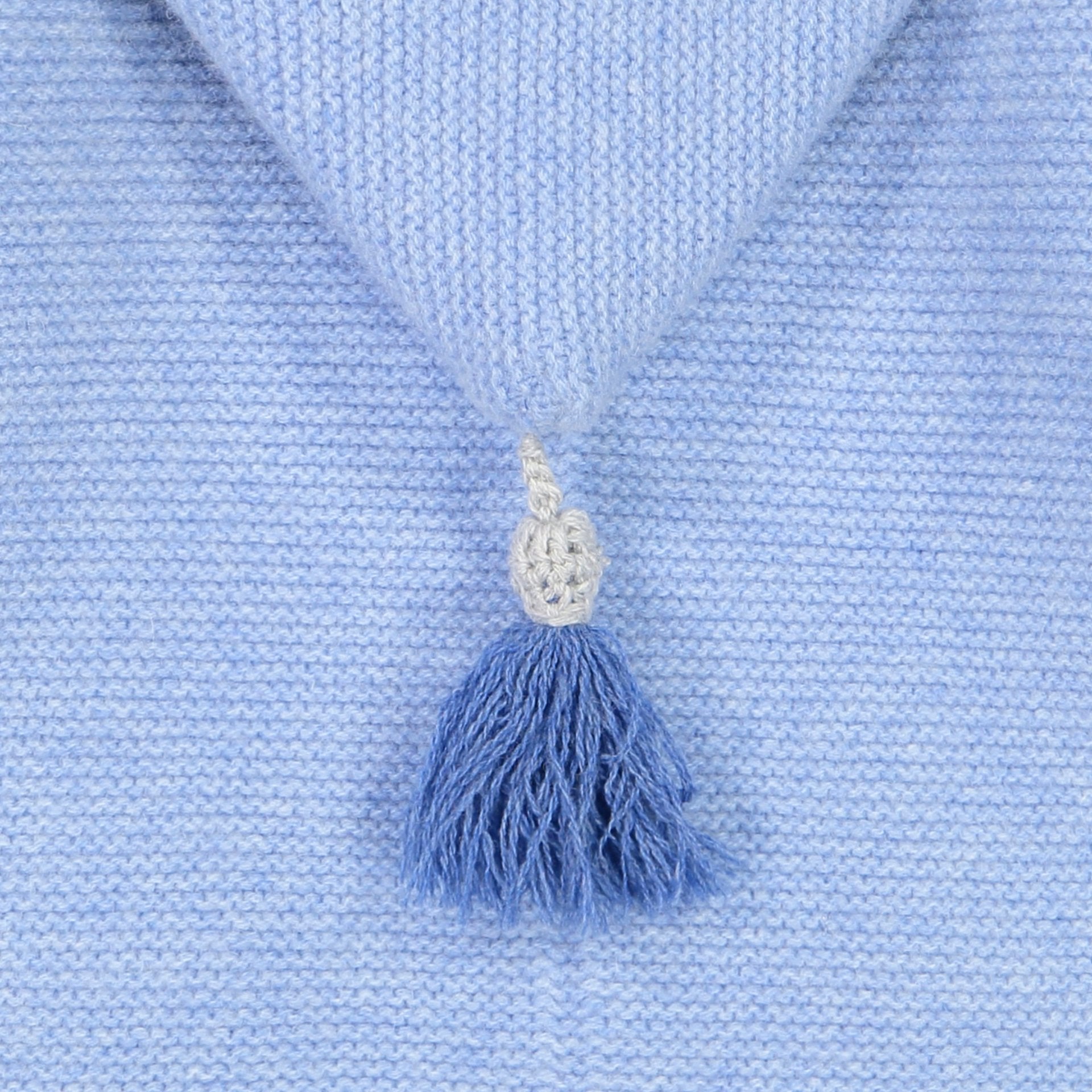 Kinder Kapuzenstrickjacke Linus hellblau/silbergrau/mittelblau Bild 6