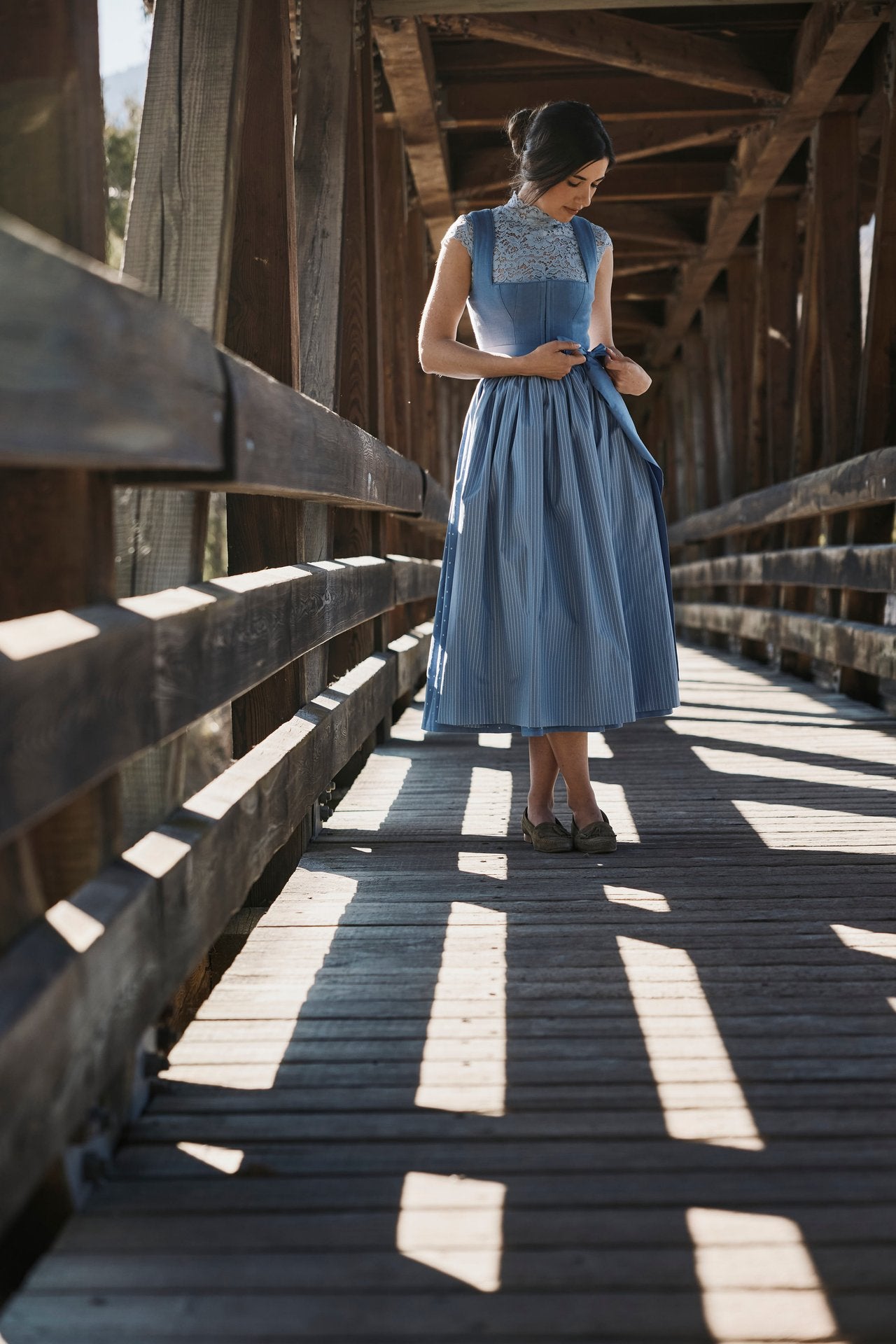 Dirndl Luise, stahlblau