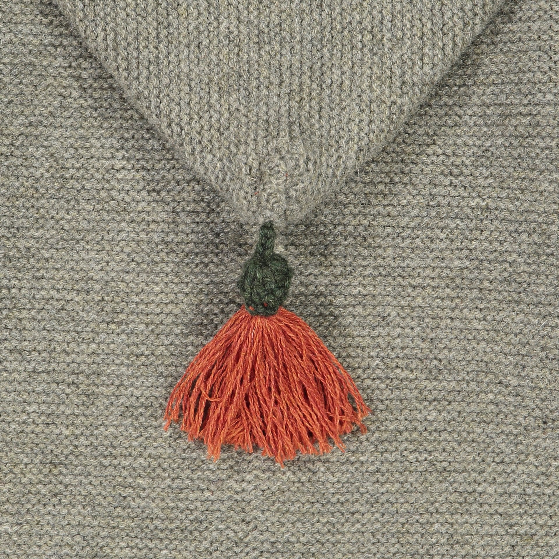 Kinder Kapuzenstrickjacke Linus, flechte/loden/orange