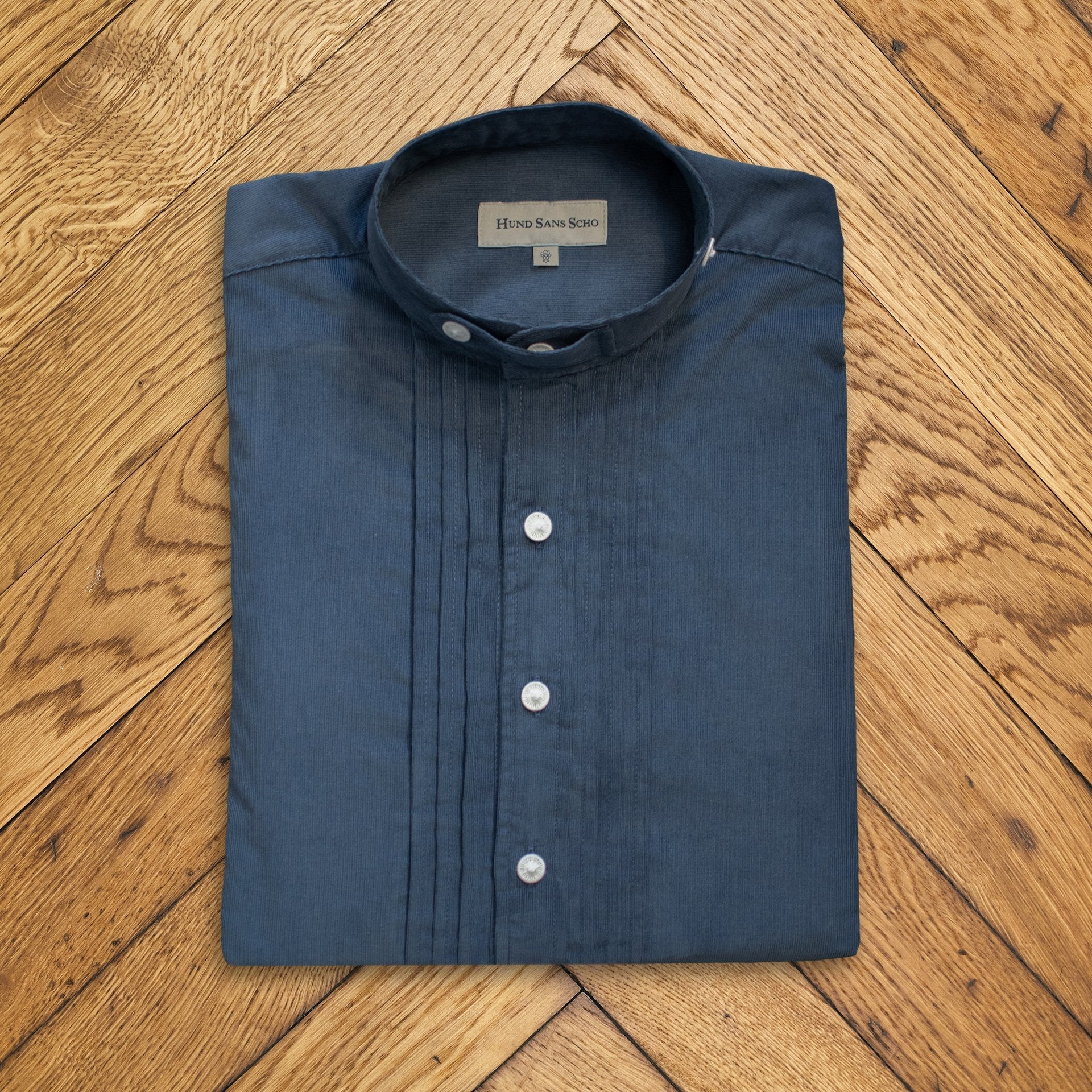 Cordhemd mittelblau Slim Fit Bild 2