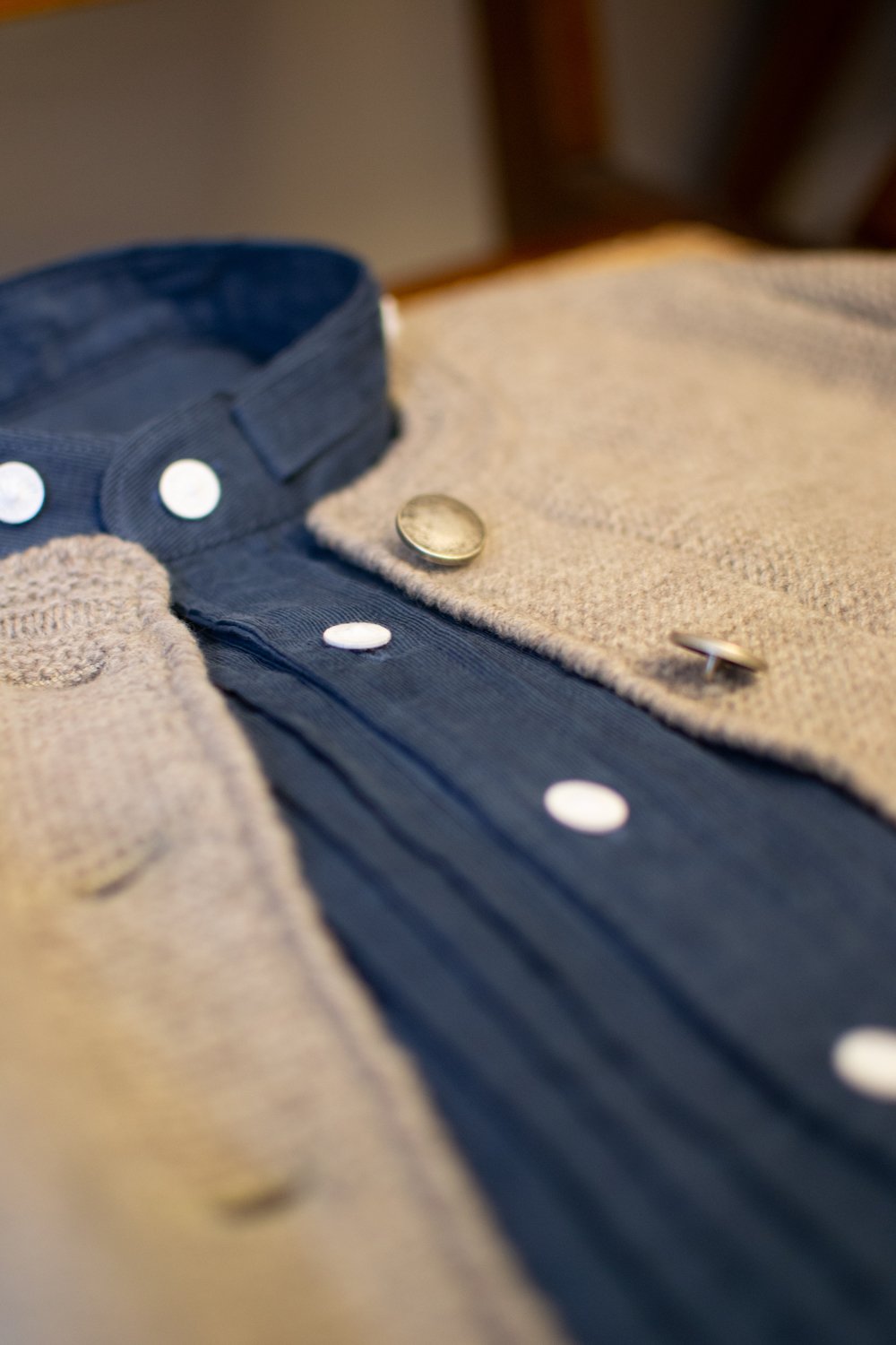 Cordhemd mittelblau Slim Fit Bild 4