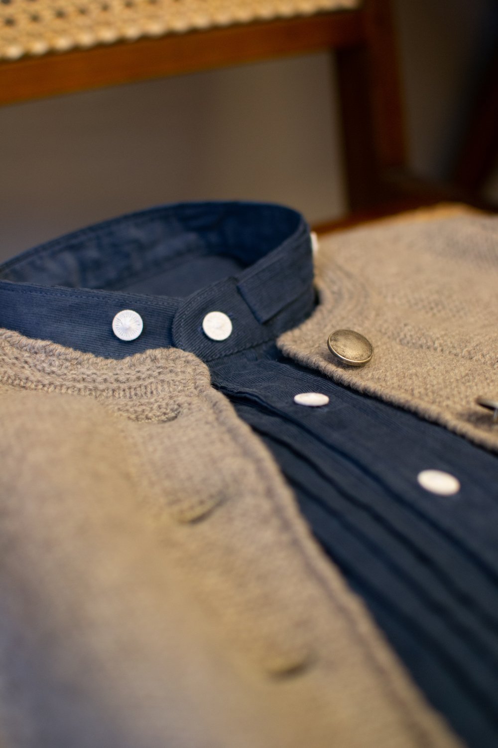 Cordhemd mittelblau Slim Fit Bild 5