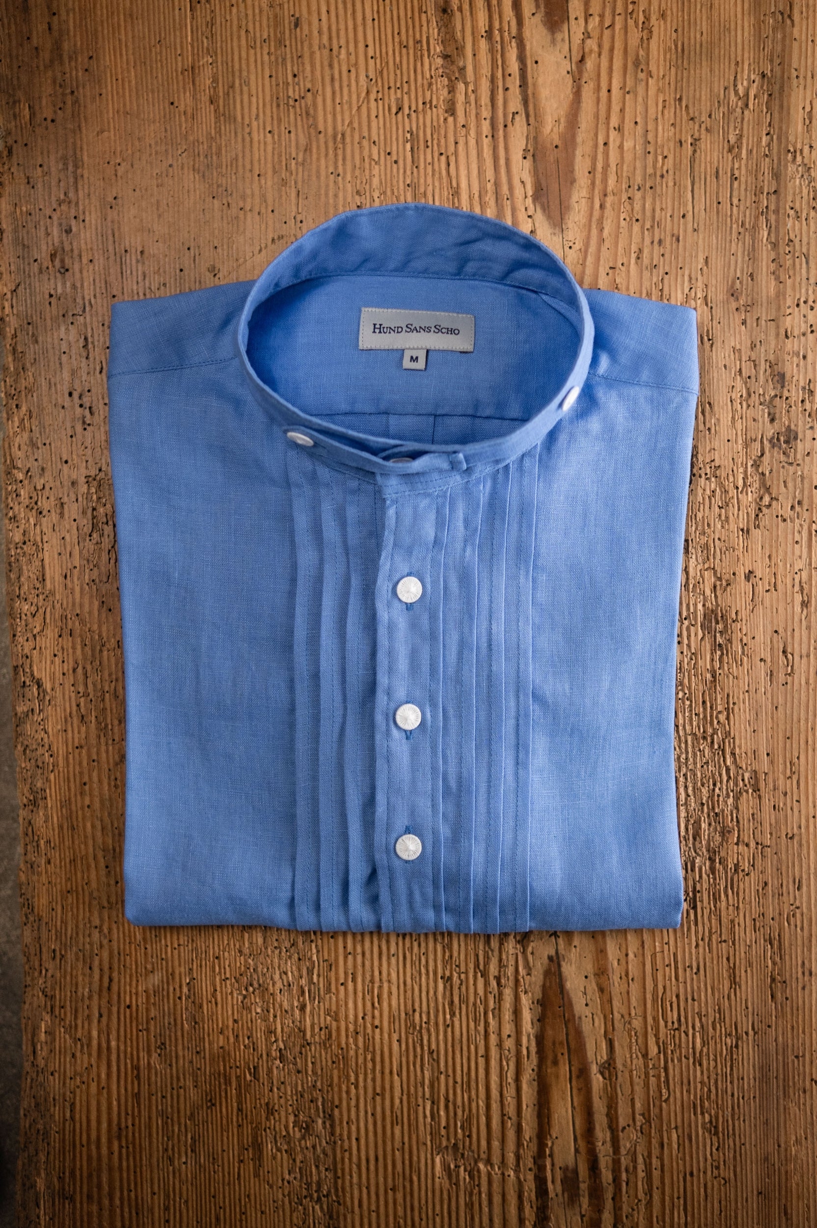 Leinenhemd bergblau Slim Fit Bild 1