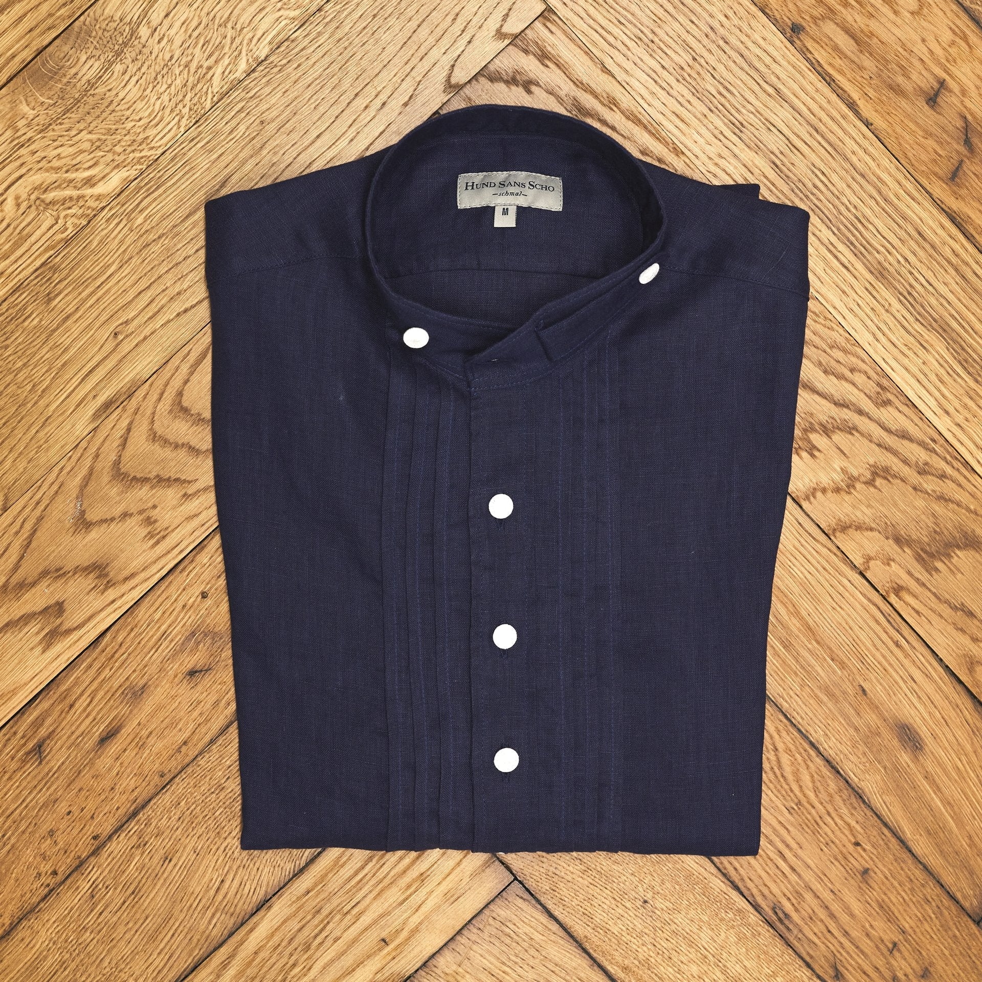 Leinenhemd dunkelblau Slim Fit Bild 2