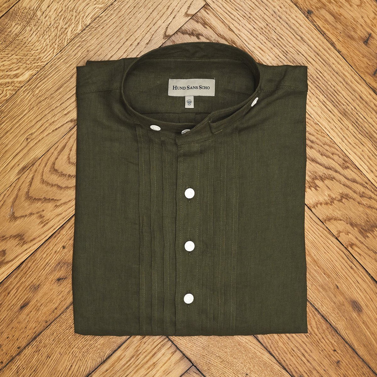 Leinenhemd oliv Slim Fit Bild 2