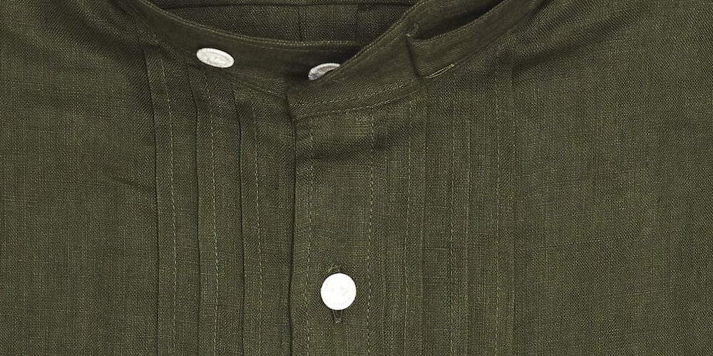 Leinenhemd oliv Slim Fit Bild 4