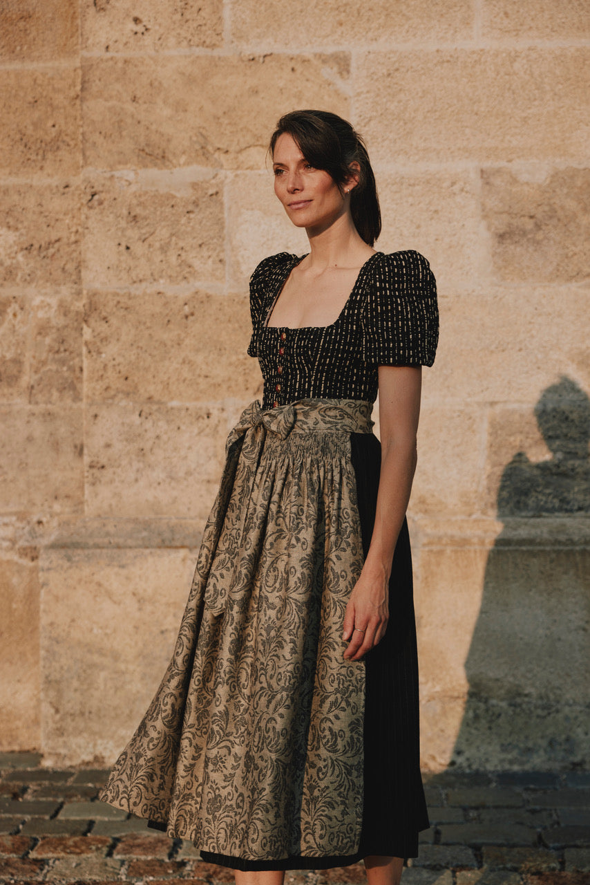 Dirndl Lorle, schwarz/sand