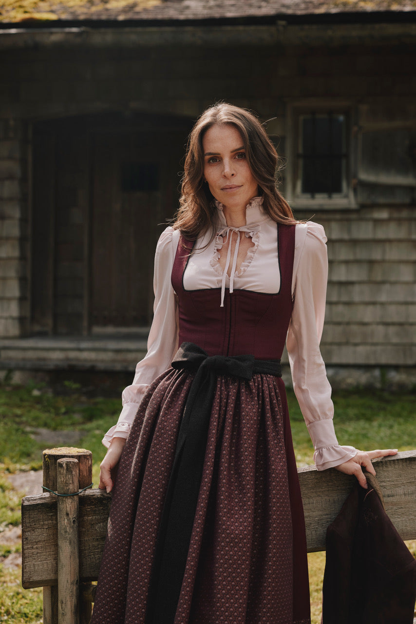 Dirndl Lydia, bordeaux
