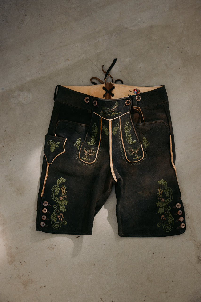Hirschlederhose Modell Landskron ahorn/hellgrün Bild 1
