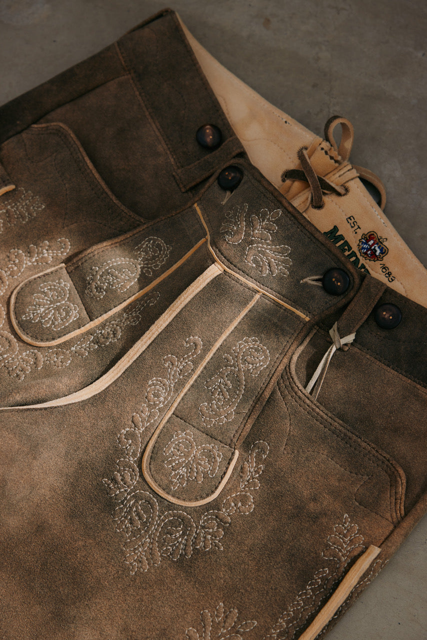Hirschlederhose Modell Ludwig Karl August sand Bild 2