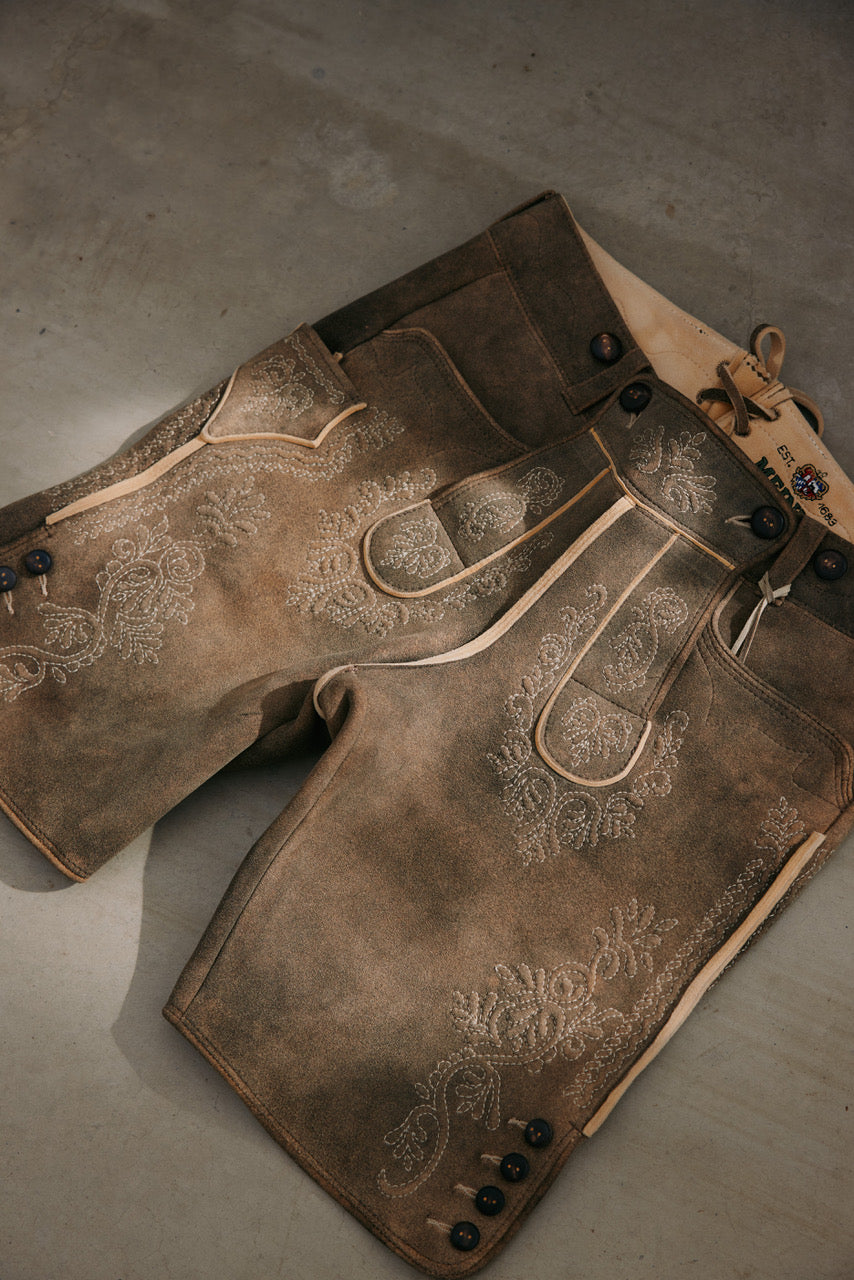 Hirschlederhose Modell Ludwig Karl August sand Bild 5