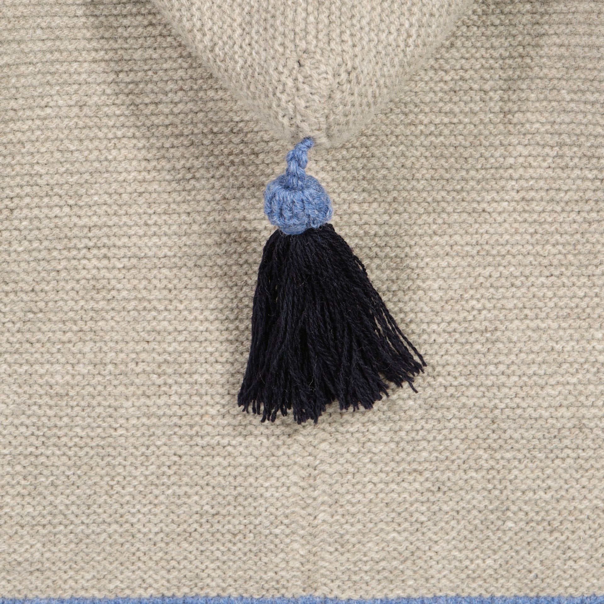 Kinder Kapuzenstrickjacke Linus, cobble/hellblau/dunkelblau