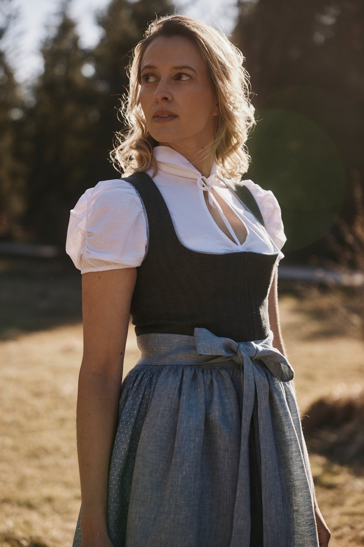 Dirndl Carlotta, grün/blau