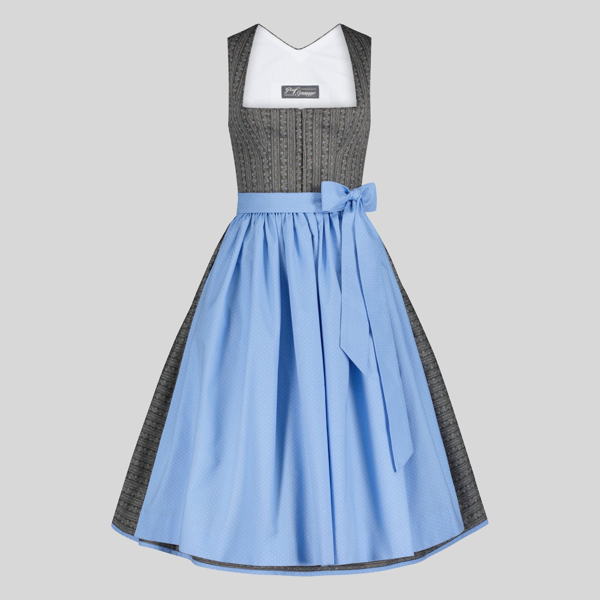 Dirndl Leni, grau gemustert
