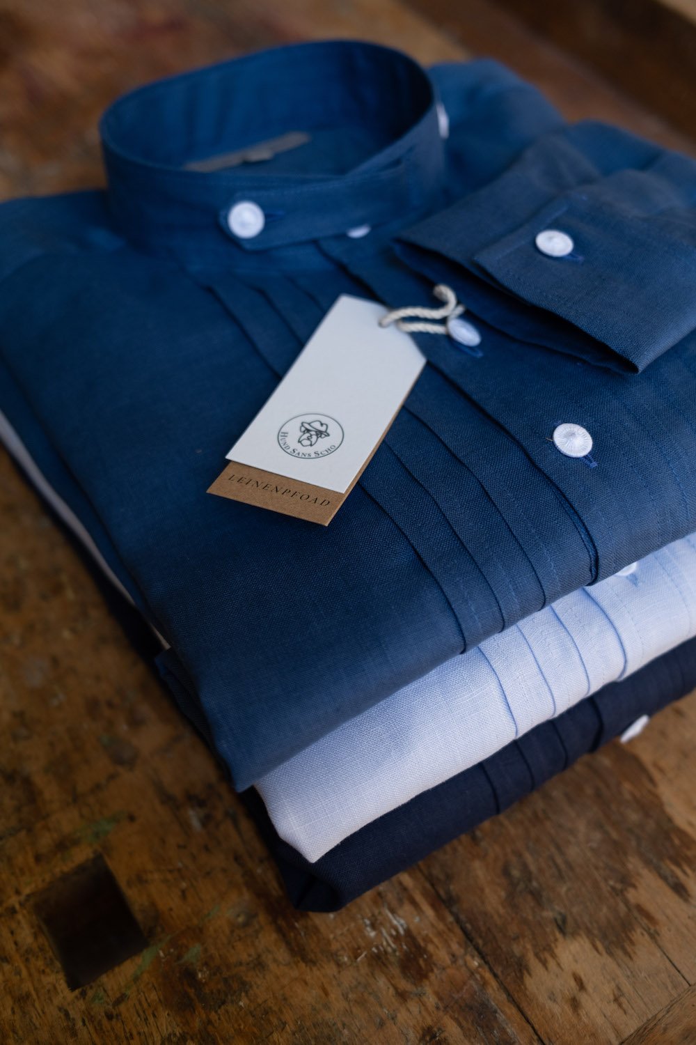 Leinenhemd mittelblau, HundSansScho