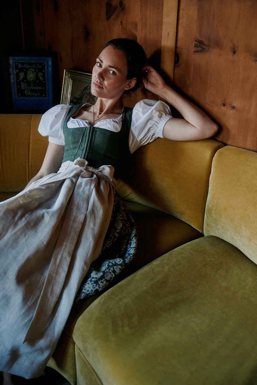 Dirndlbluse Offensee, weiß