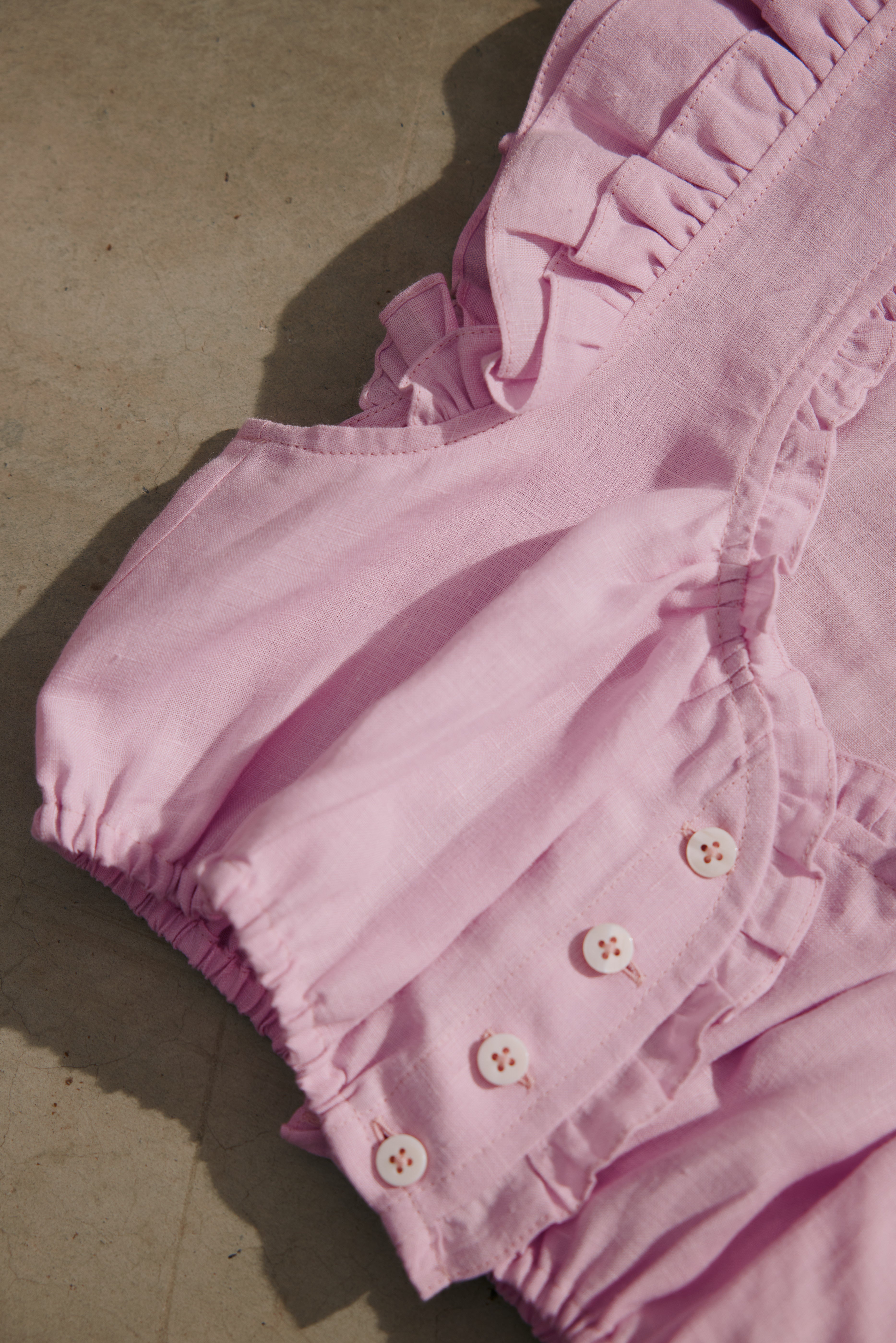 Dirndlbluse Tilda, rosa Leinen