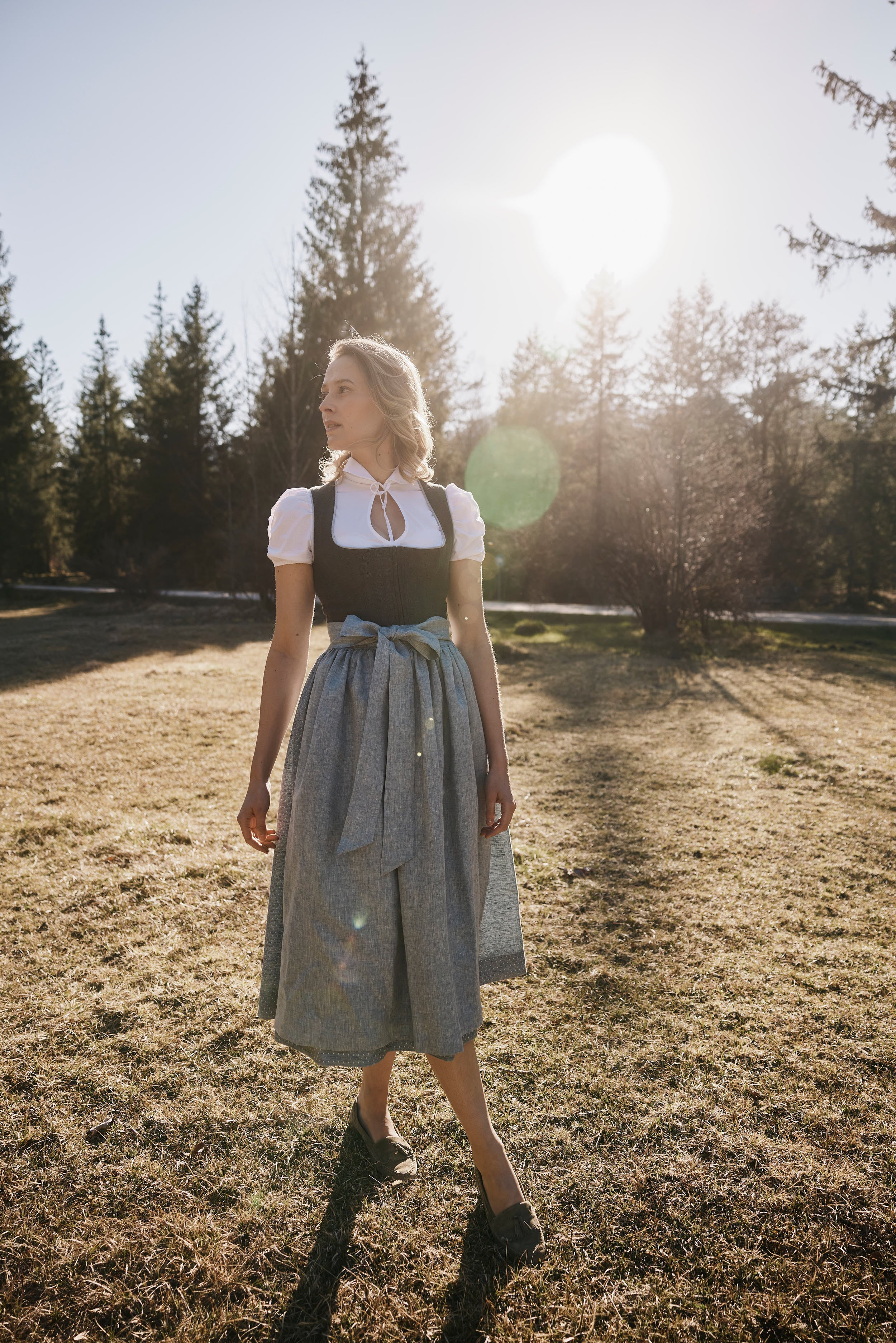 Dirndl Carlotta, grün/blau