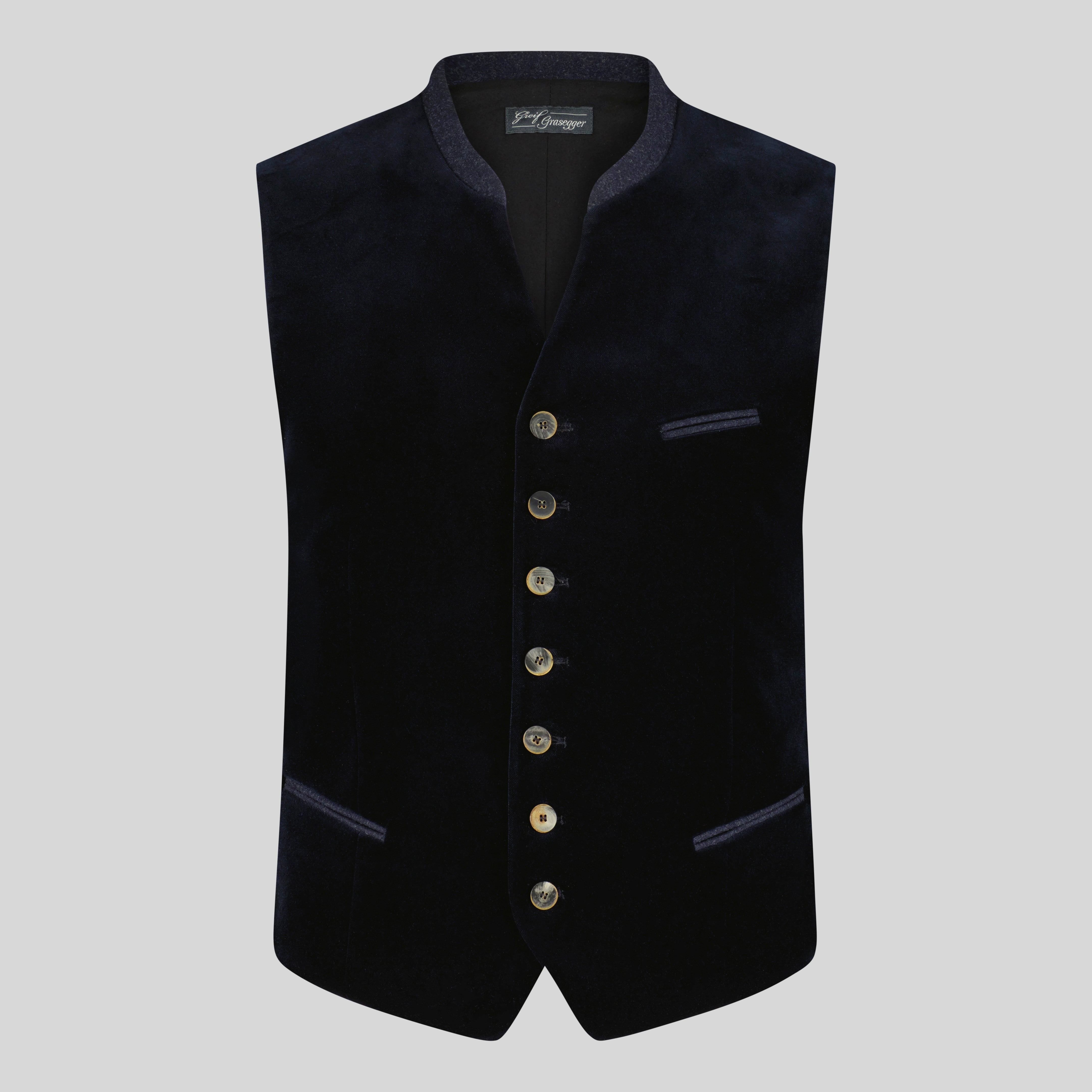 Samtweste Kurti, dunkelblau/blau