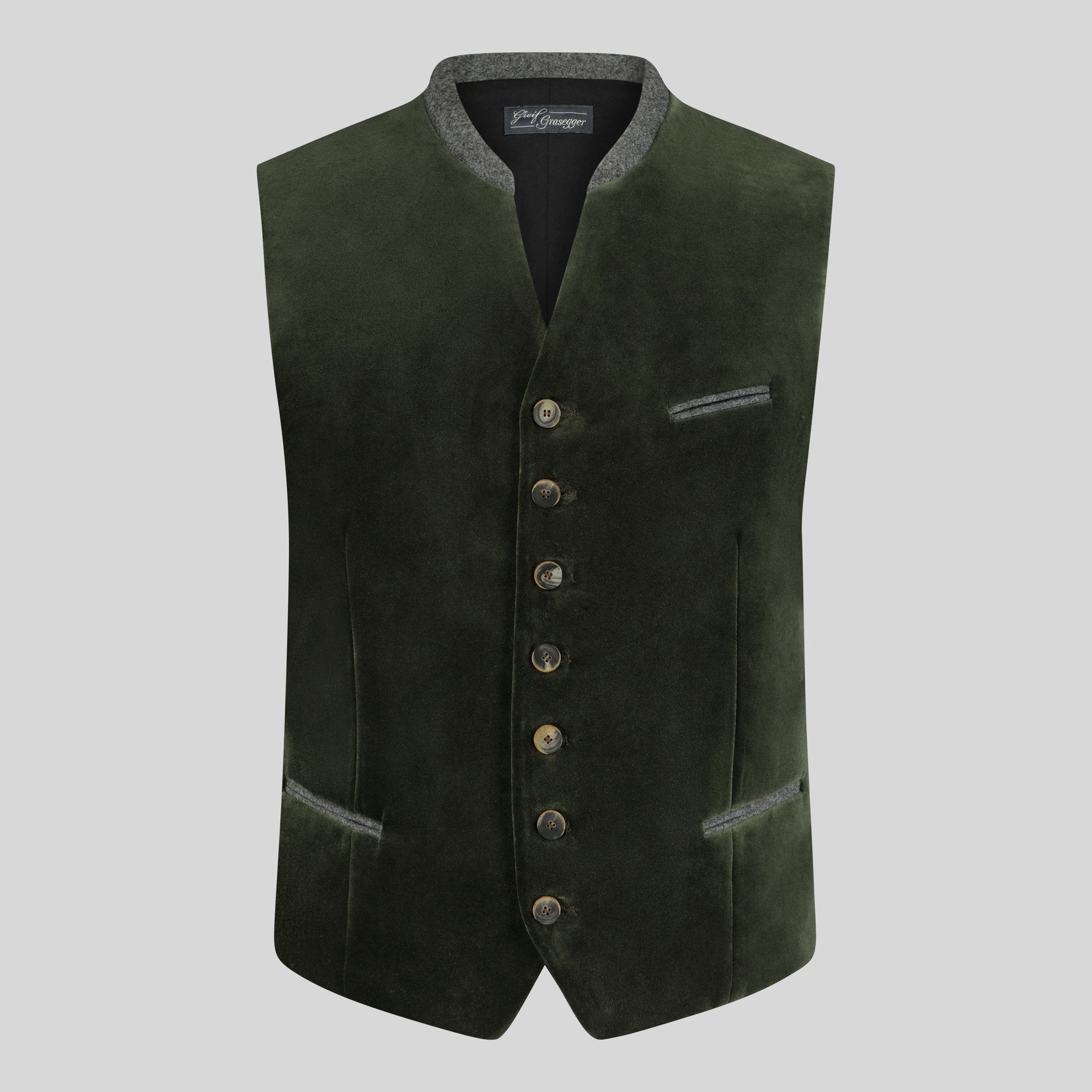 Samtweste Kurti, oliv/grau