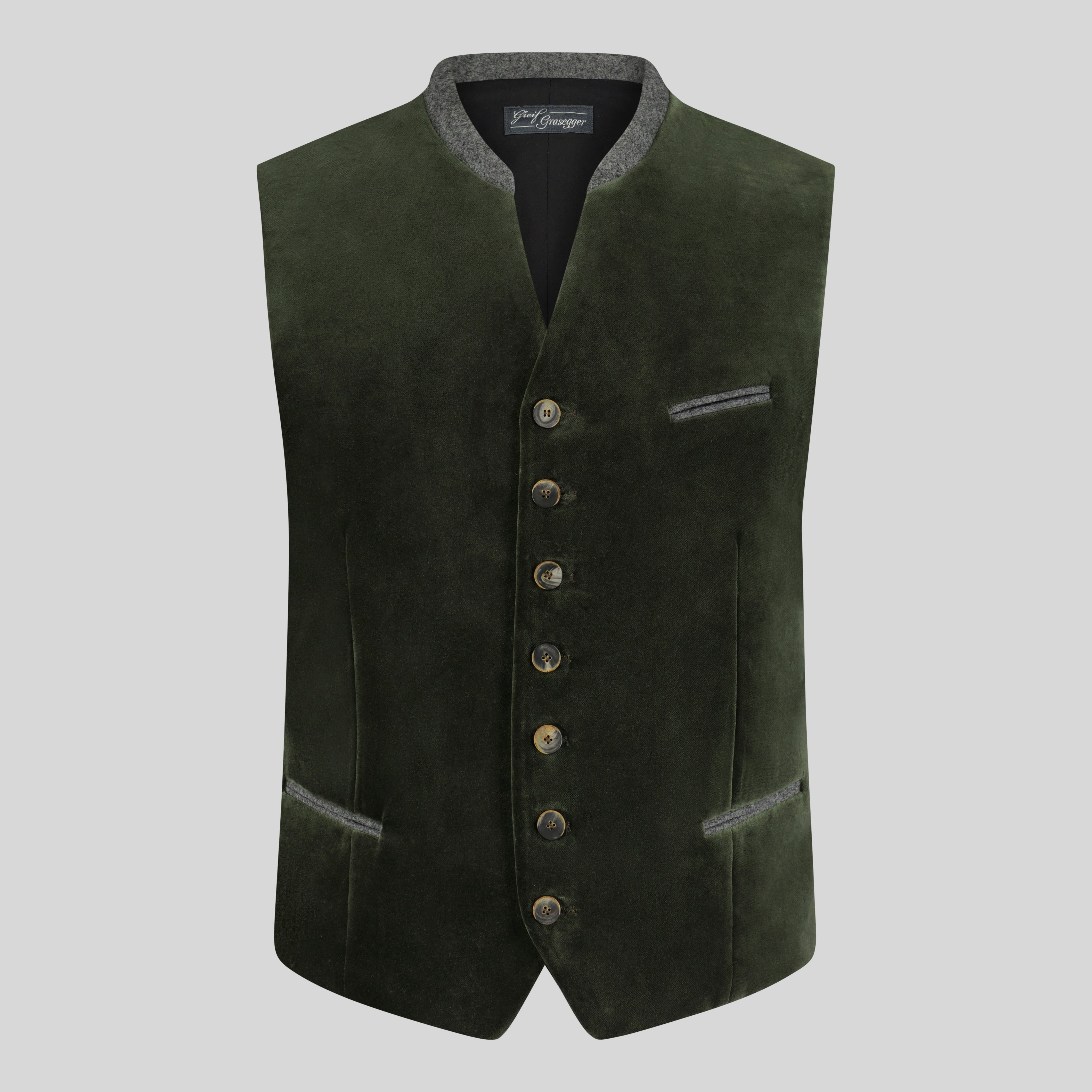 Samtweste Kurti, oliv/grau