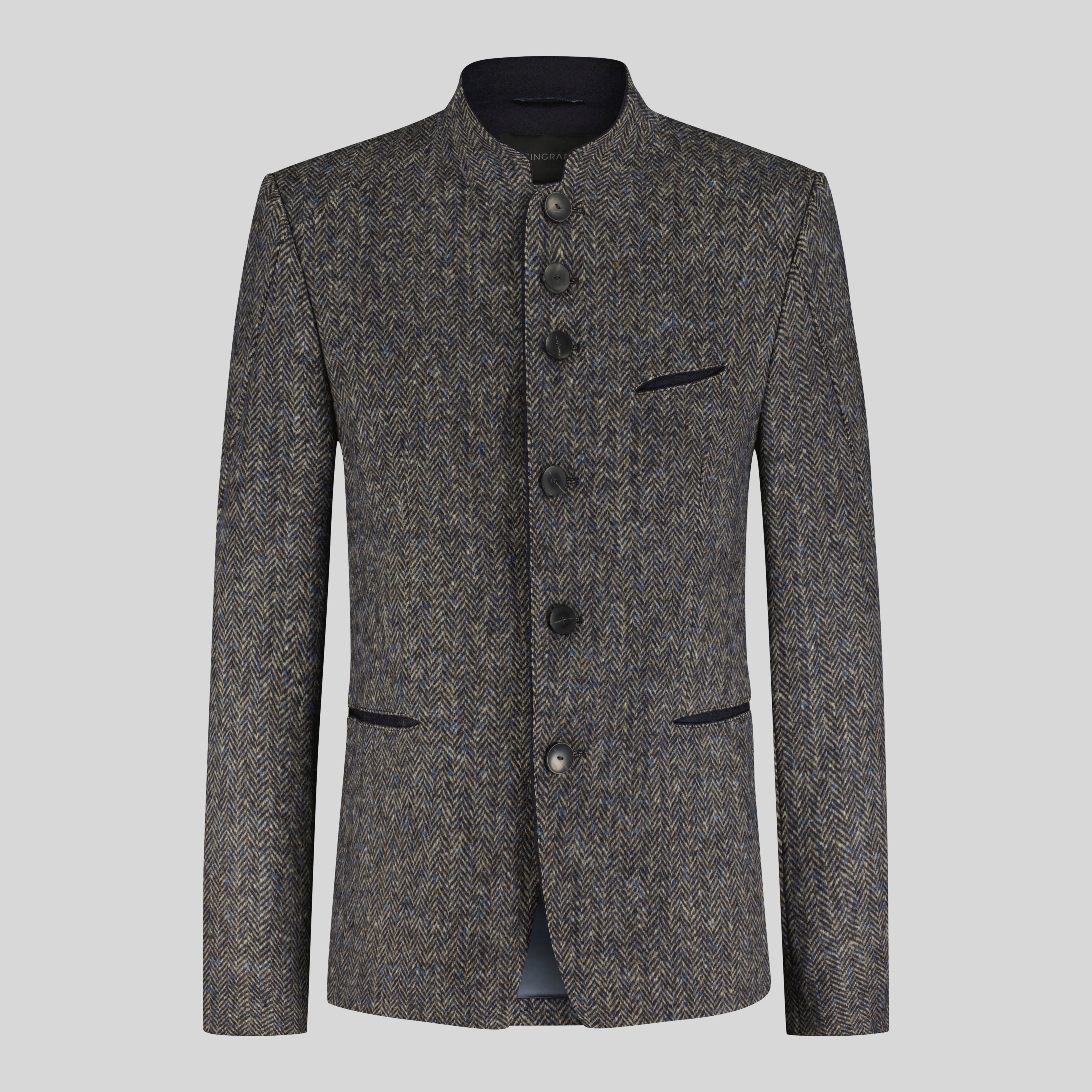 Janker Valentin, Fischgrat blau/grau/beige