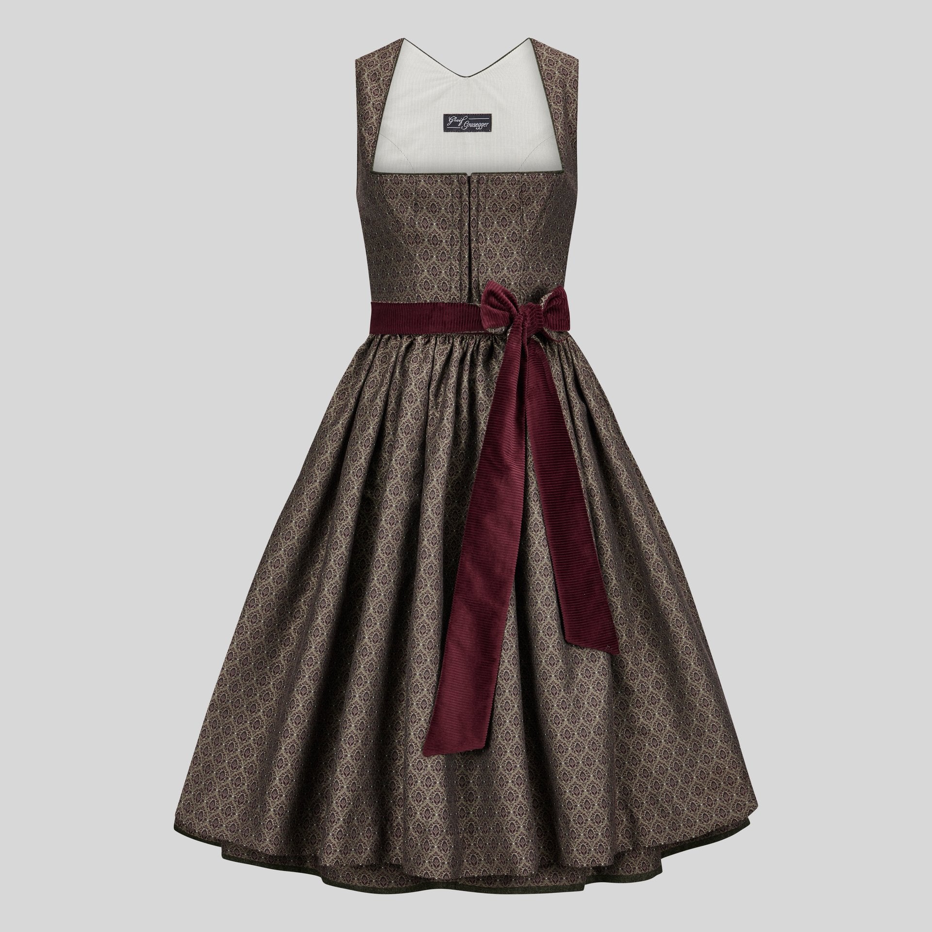 Dirndl Lotte, oliv/bordeaux