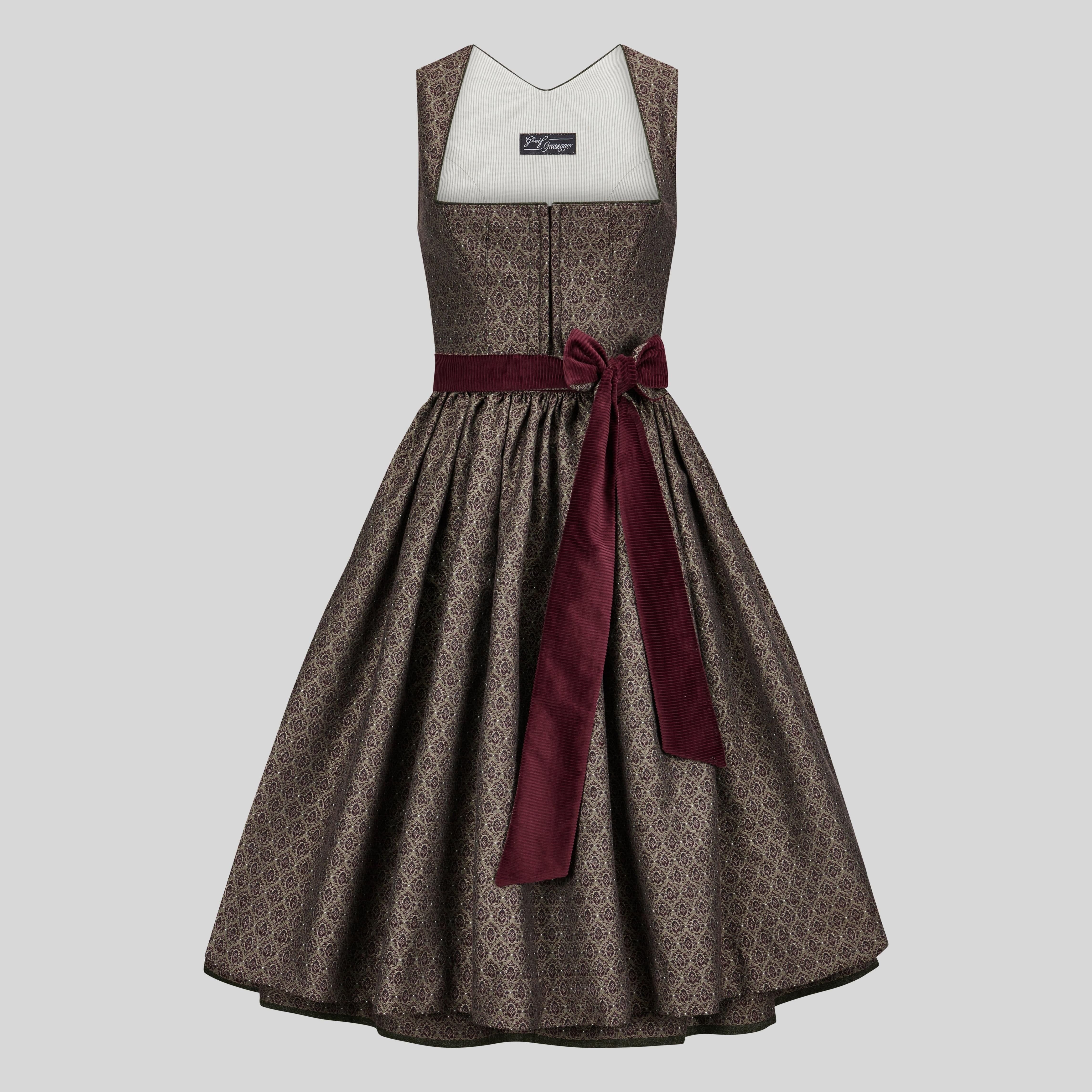 Dirndl Lotte, oliv/bordeaux