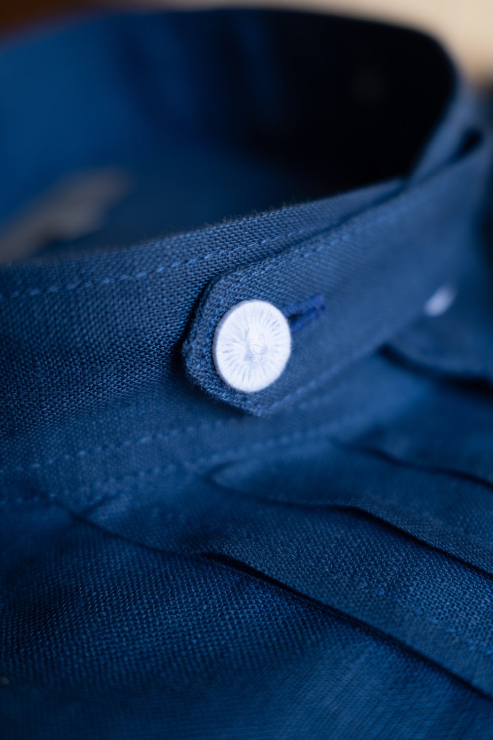 Leinenhemd mittelblau Slim Fit  Bild 3
