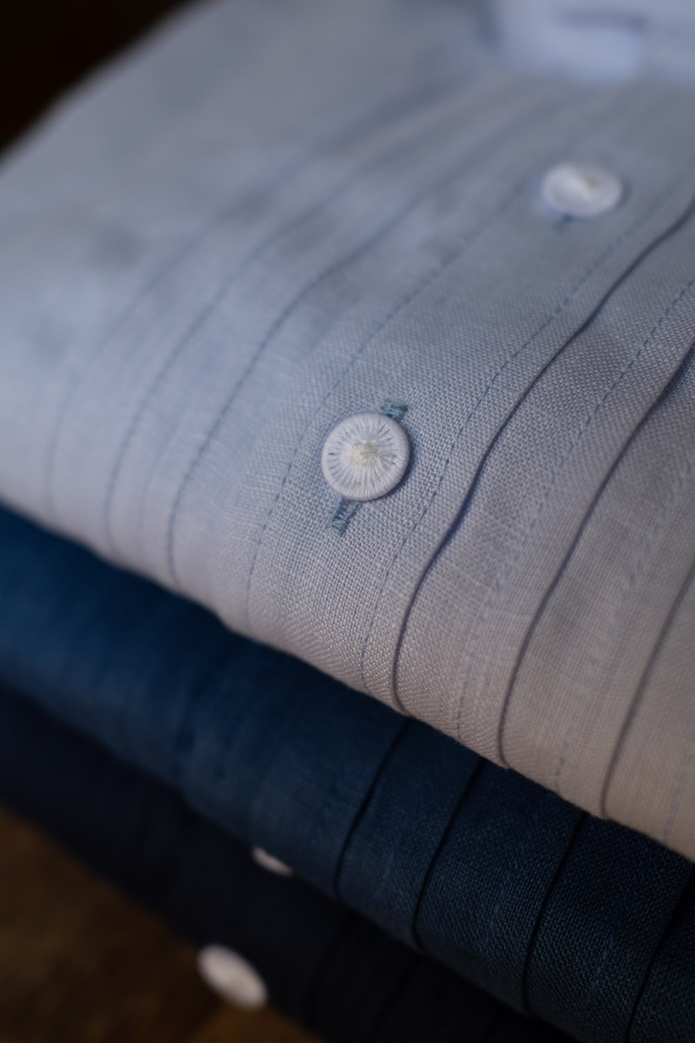 Leinenhemd mittelblau Slim Fit  Bild 4