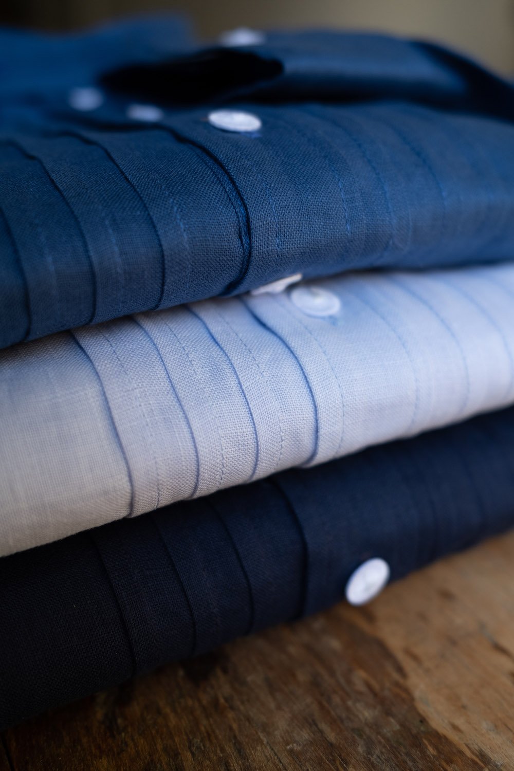 Leinenhemd mittelblau Slim Fit  Bild 7