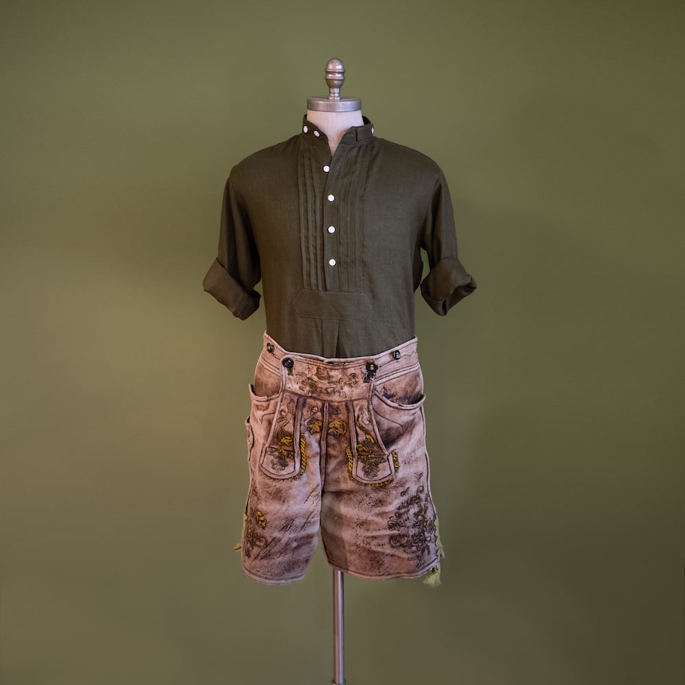 Leinenhemd oliv Slim Fit  Bild 10