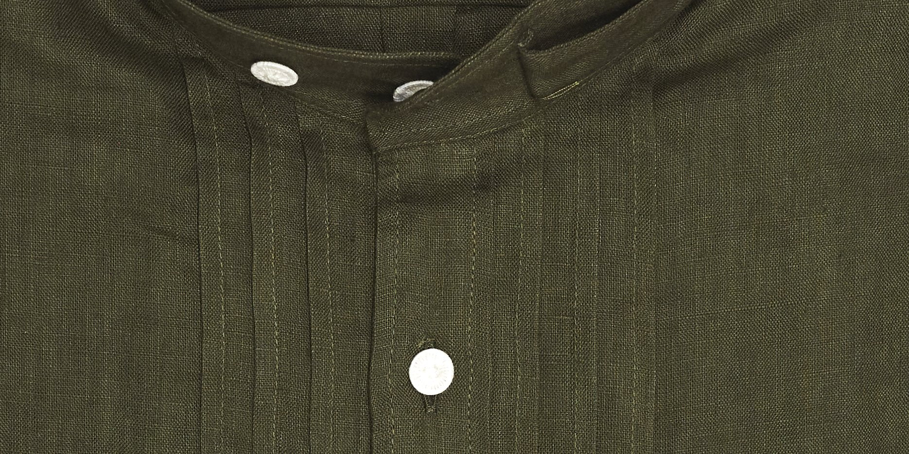 Leinenhemd oliv Slim Fit  Bild 3