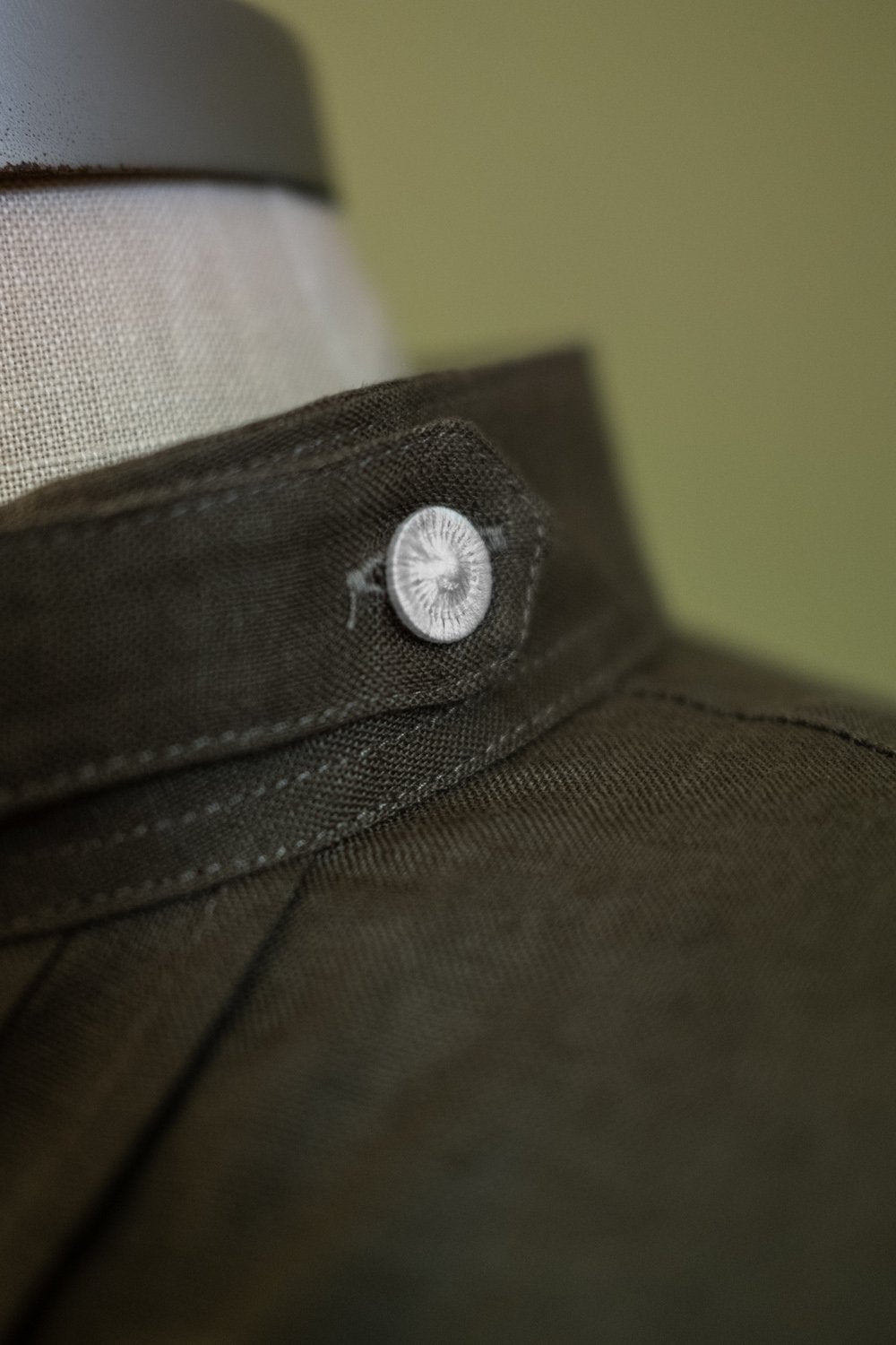 Leinenhemd oliv Slim Fit  Bild 7