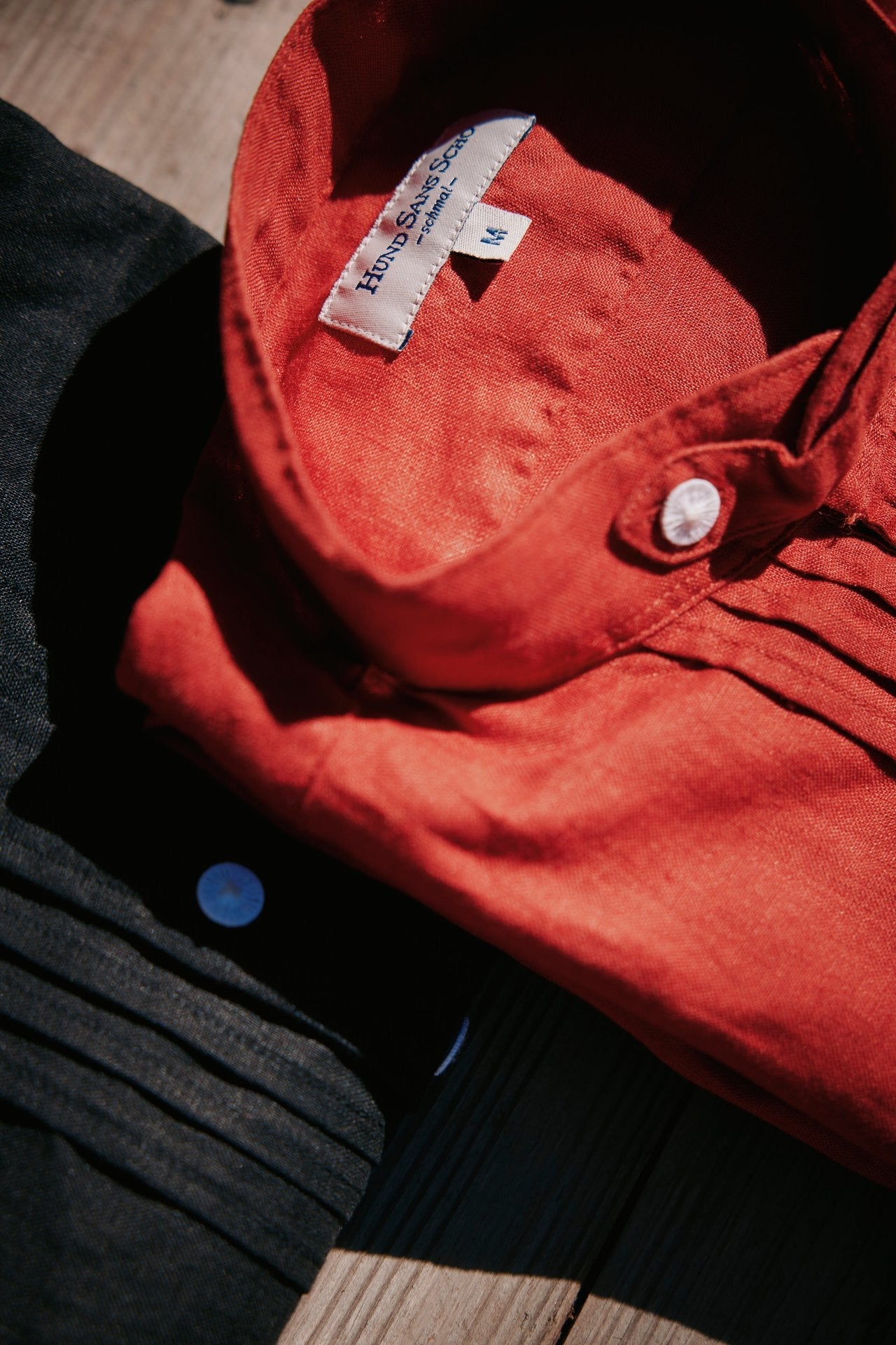 Leinenhemd rot Slim Fit  Bild 6