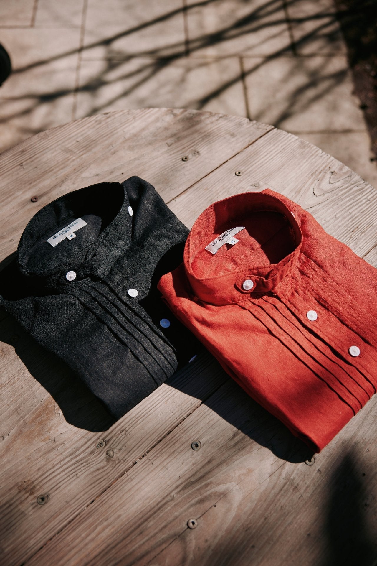 Leinenhemd rot Slim Fit  Bild 7