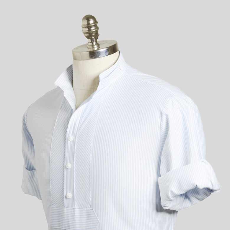 Schwesternstreifen weiß/h.blau Slim Fit  Bild 3