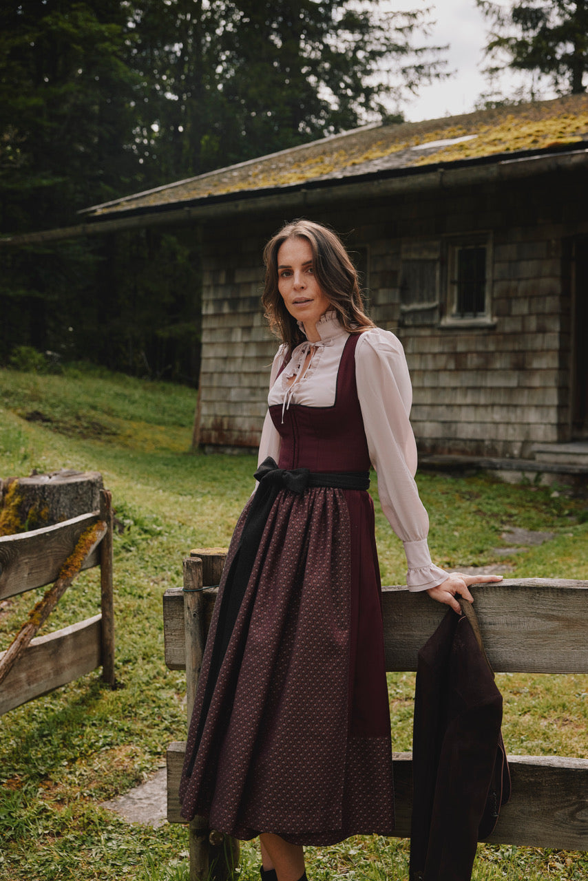 Dirndl Lydia, bordeaux